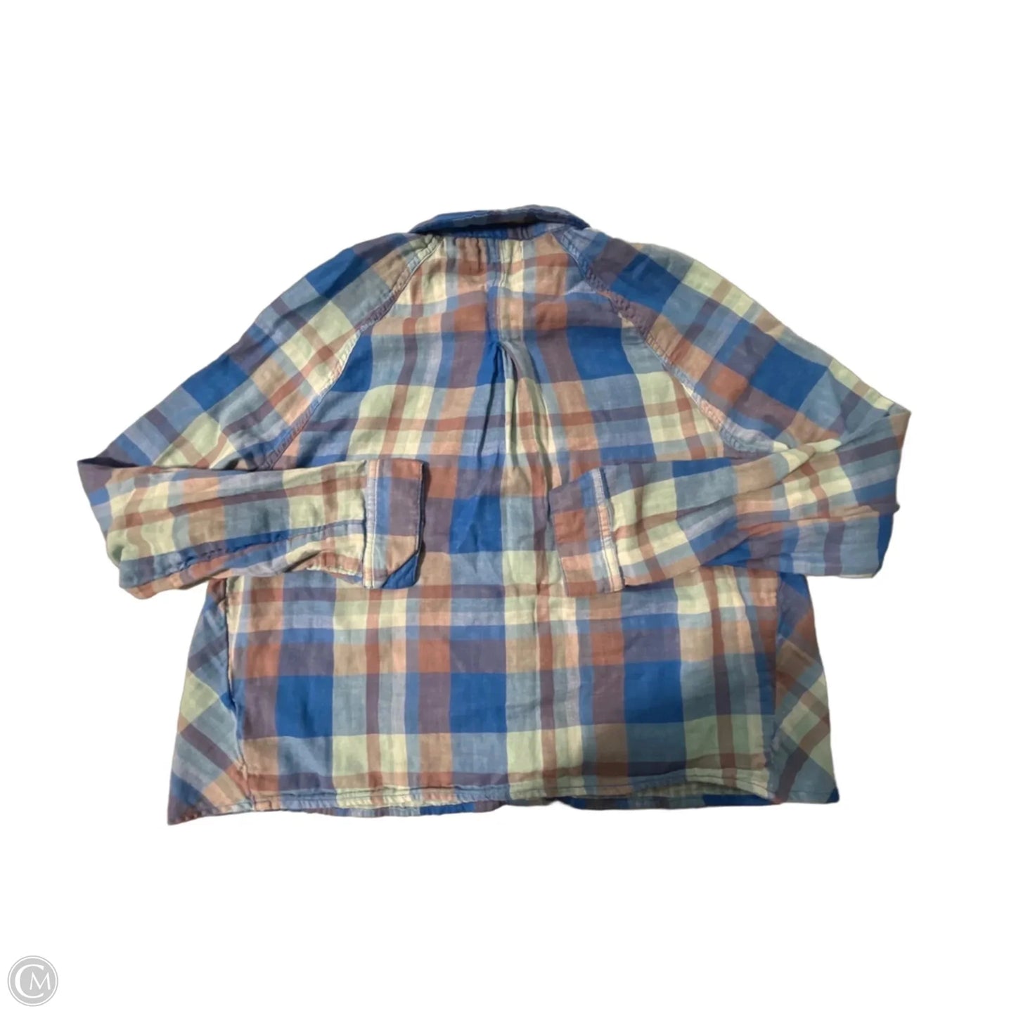 Top Long Sleeve By Bdg In Plaid Pattern, Size: M