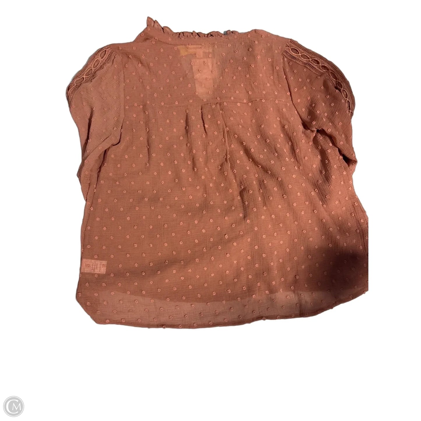 Top Long Sleeve By Ee Some In Bronze, Size: S