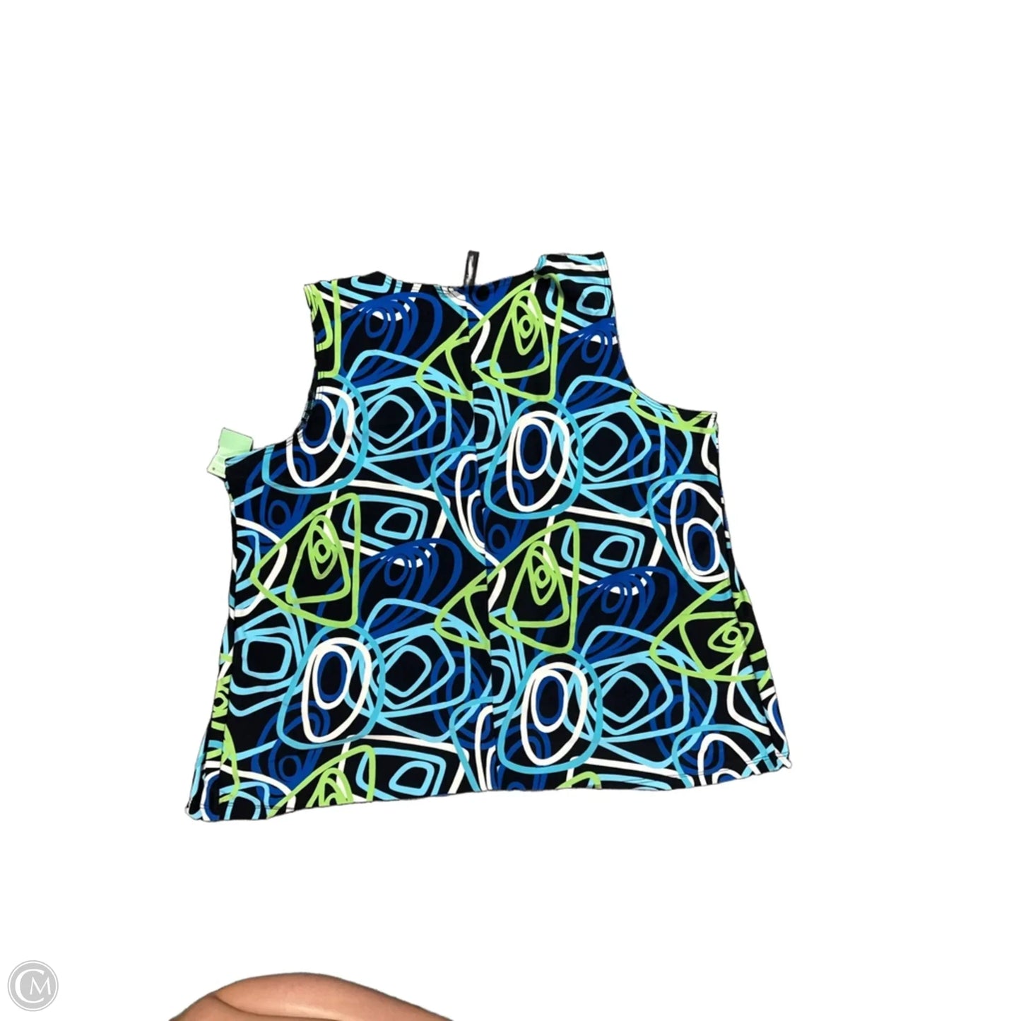 Top Sleeveless By Susan Lawrence In Blue & Green, Size: 2x