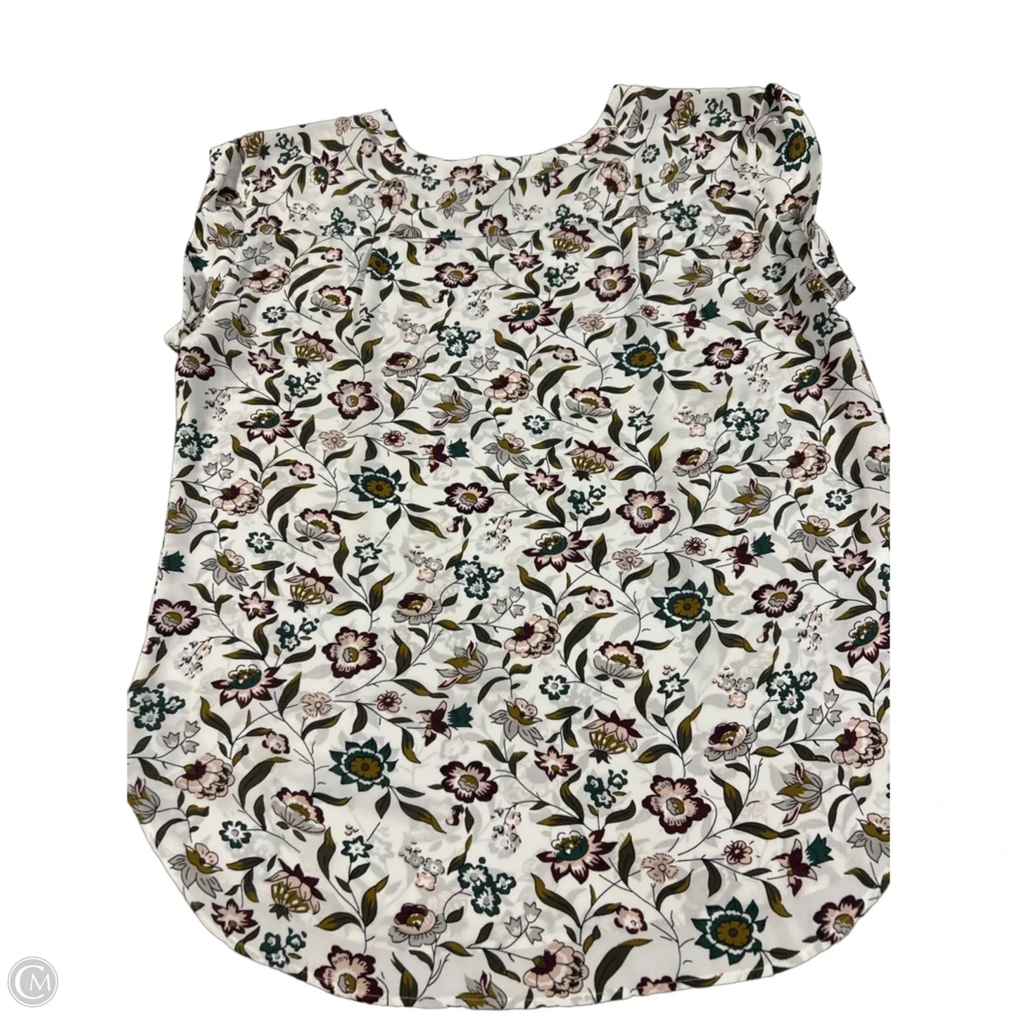 Top Short Sleeve By Ann Taylor In Floral Print, Size: L