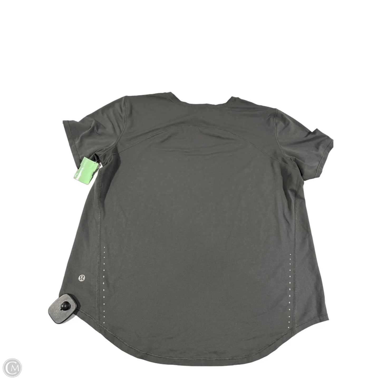 Athletic Top Short Sleeve By Lululemon In Grey, Size: 10