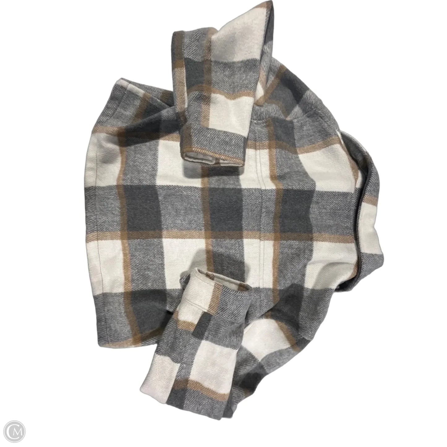 Jacket Fleece By Love Tree In Grey & White, Size: L
