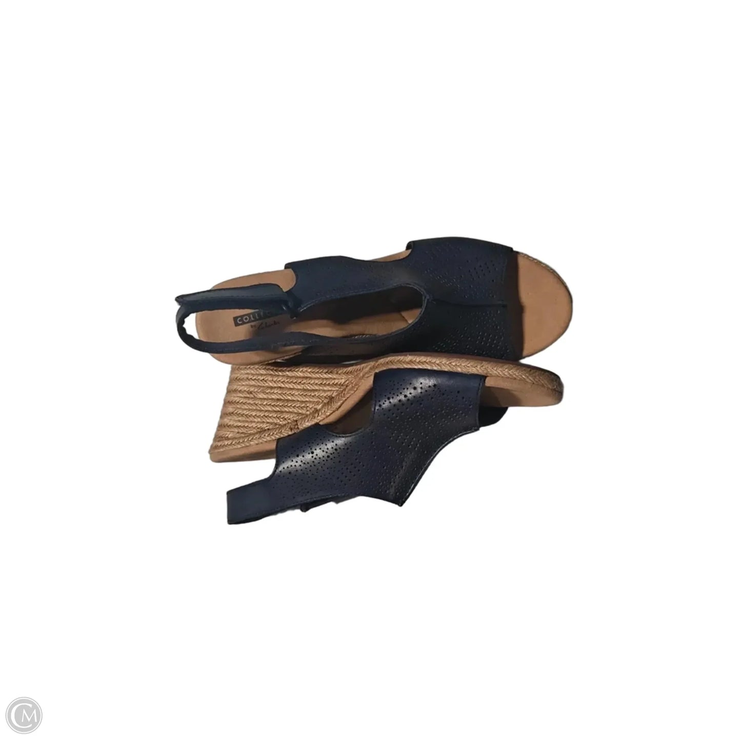 Sandals Heels Wedge By Clarks In Blue, Size: 8