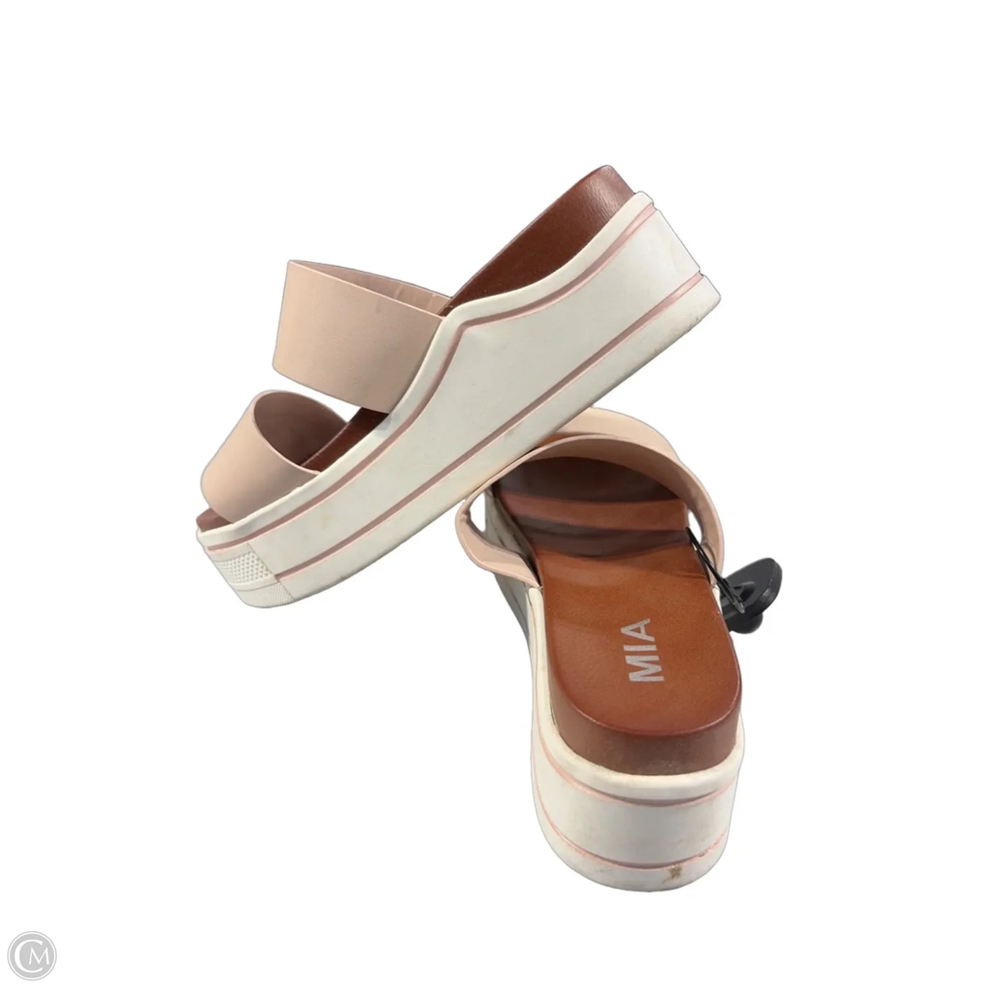 Sandals Heels Platform By Mia In Beige, Size: 6.5