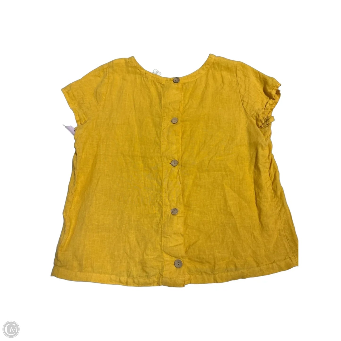 Top Short Sleeve By C And C In Yellow, Size: L