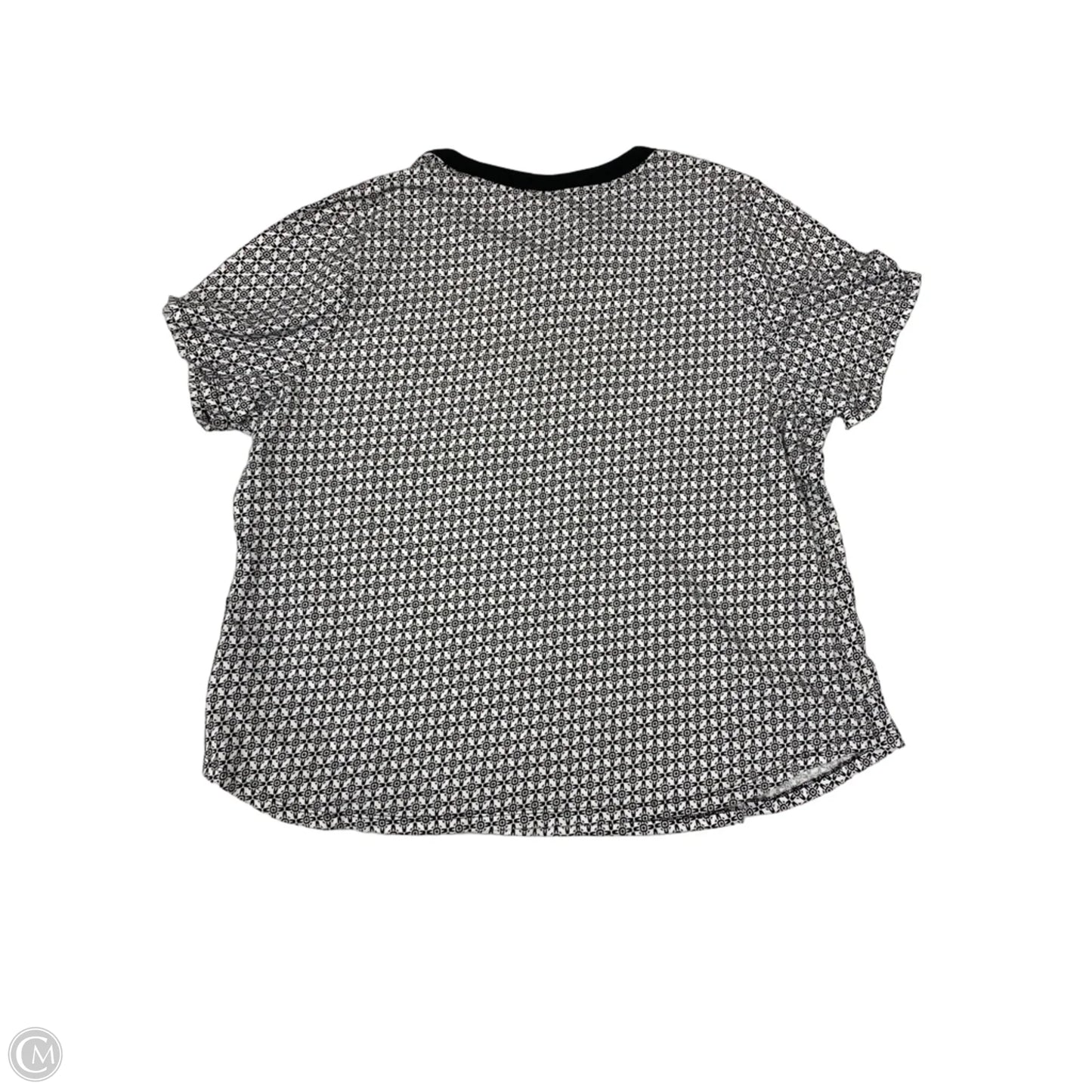 Top Short Sleeve By Faded Glory In Black & White, Size: 2x