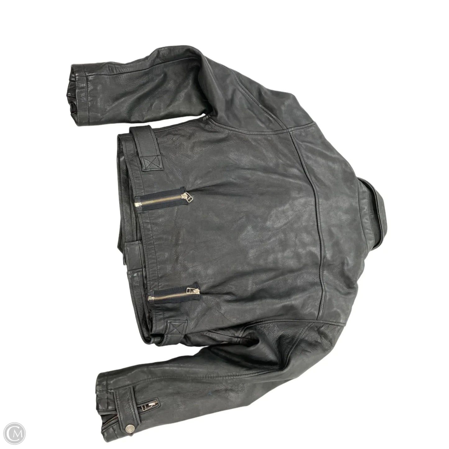 Jacket Moto Leather By Cma In Black, Size: L