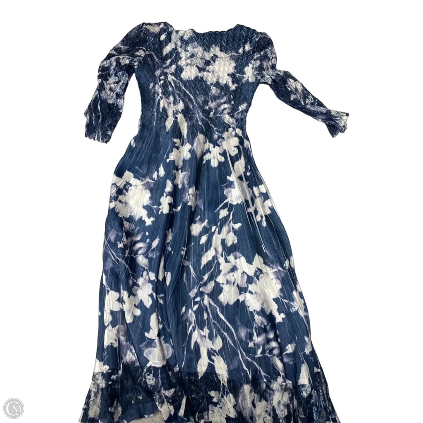 Dress Casual Maxi By Komarov In Blue & White, Size: S