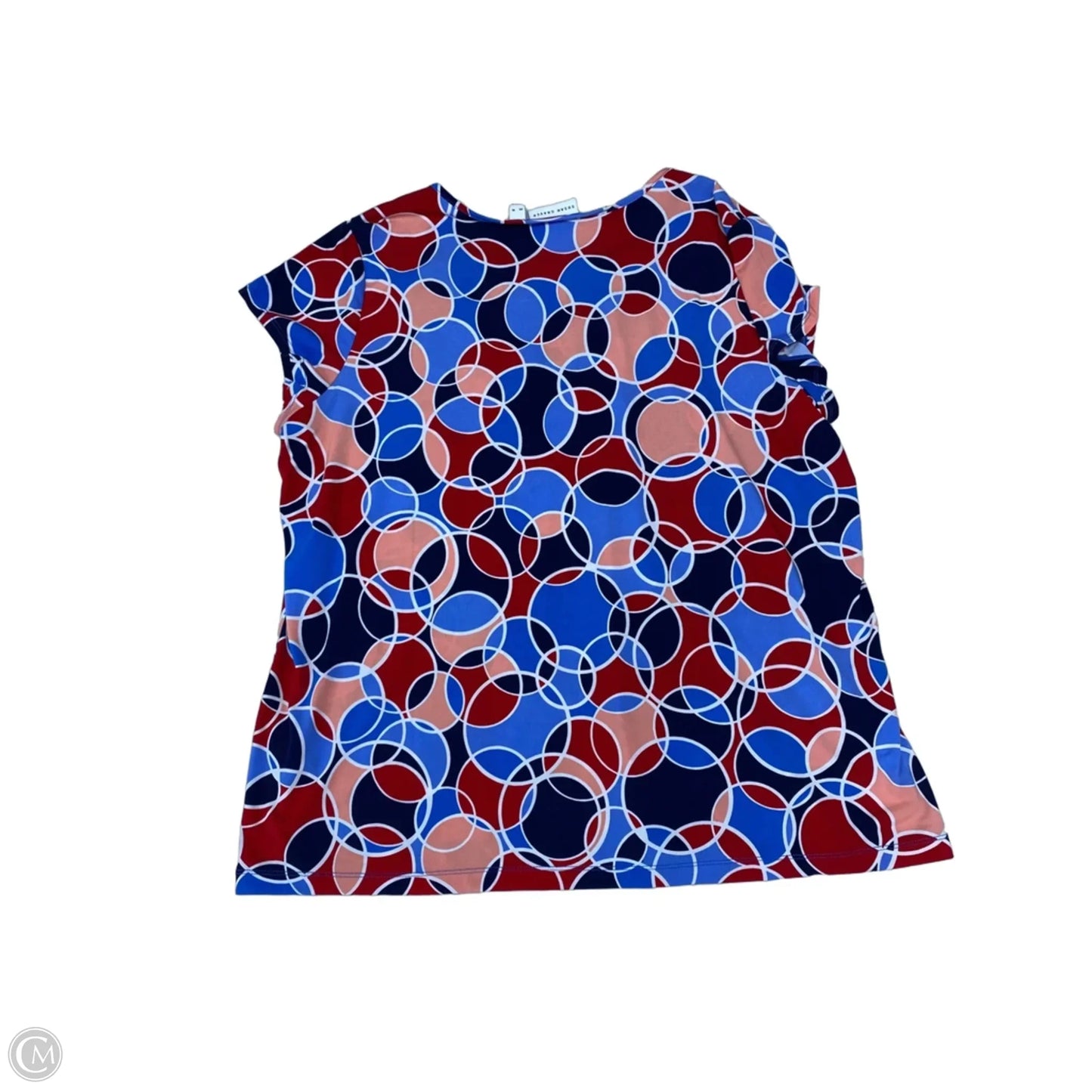 Blouse Short Sleeve By Susan Graver In Geometric Pattern, Size: Xl