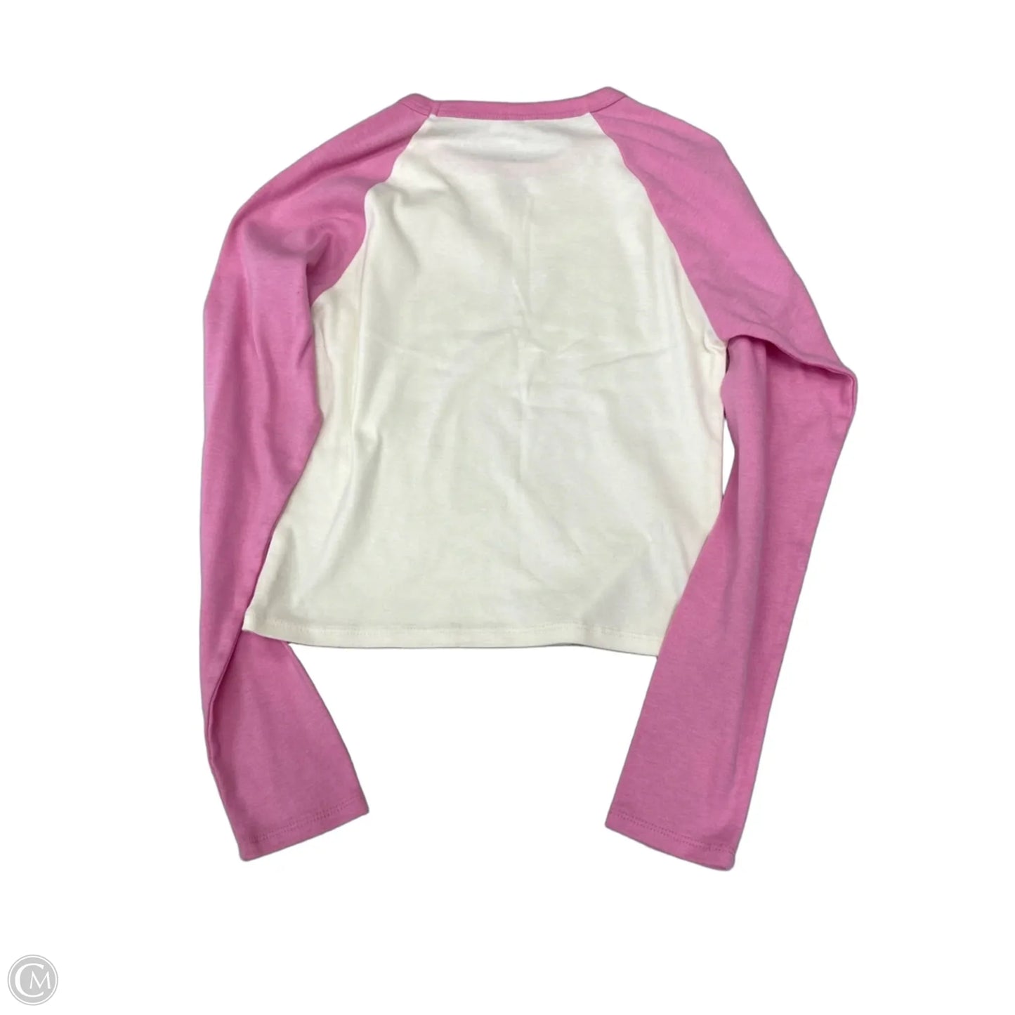 Top Long Sleeve By Full Tilt In Cream & Pink, Size: Xl