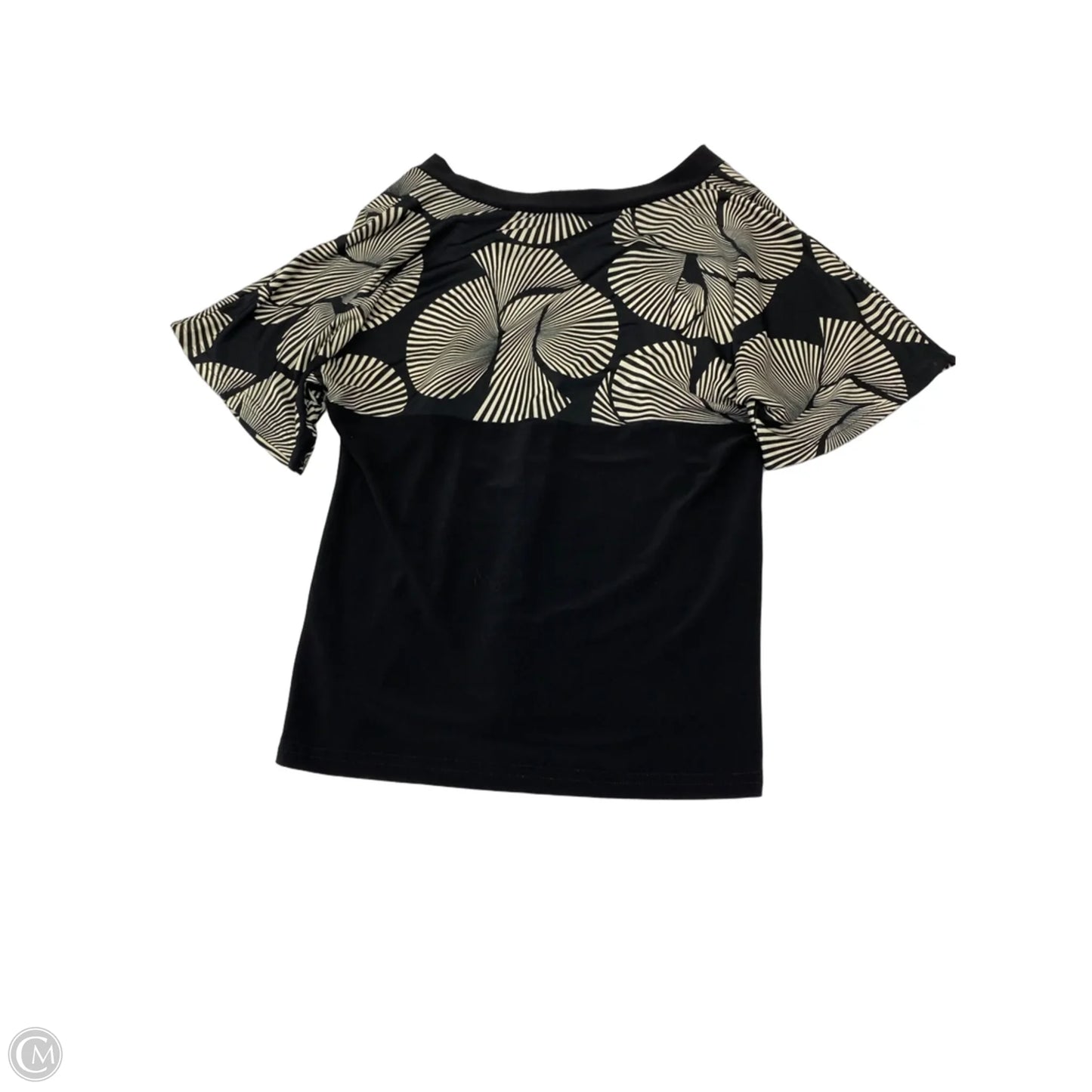 Top Short Sleeve By Cmf In Black & Cream, Size: M