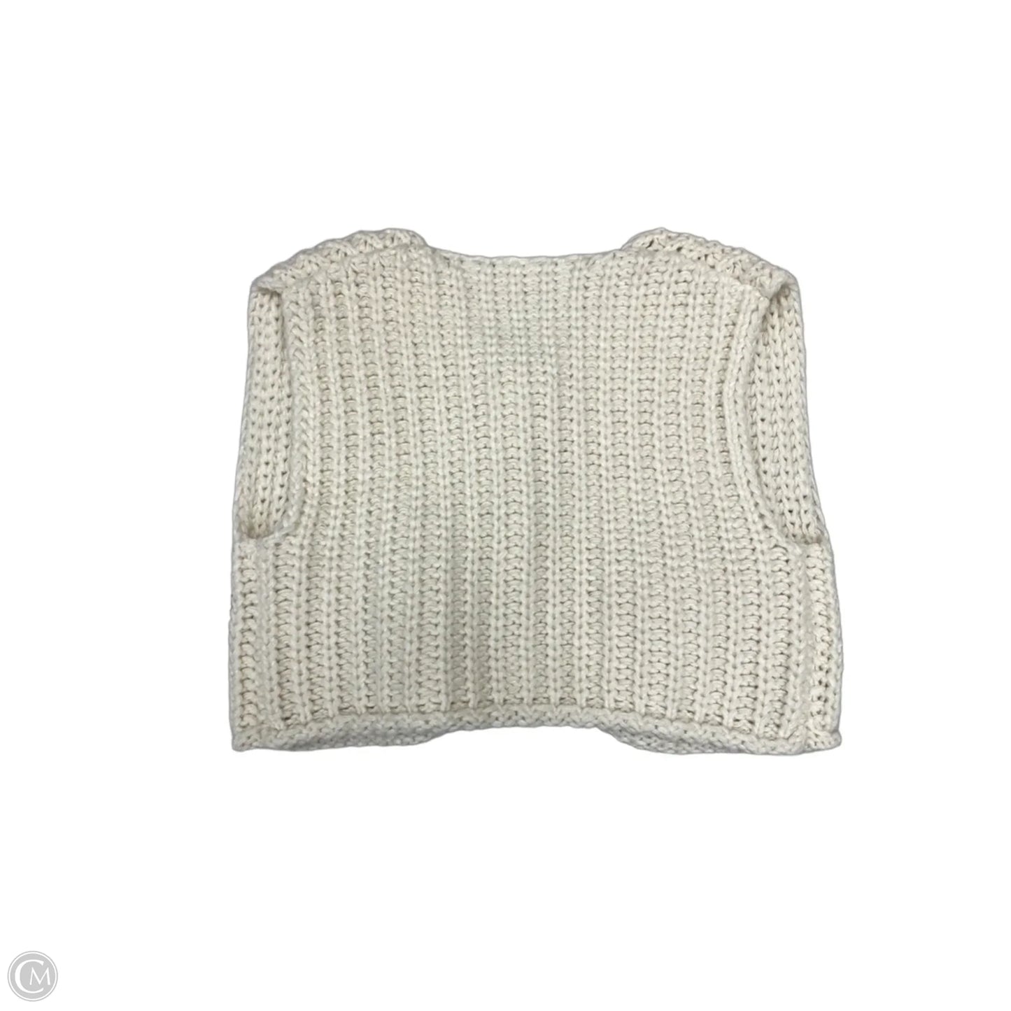 Vest Sweater By Clothes Mentor In Cream, Size: S