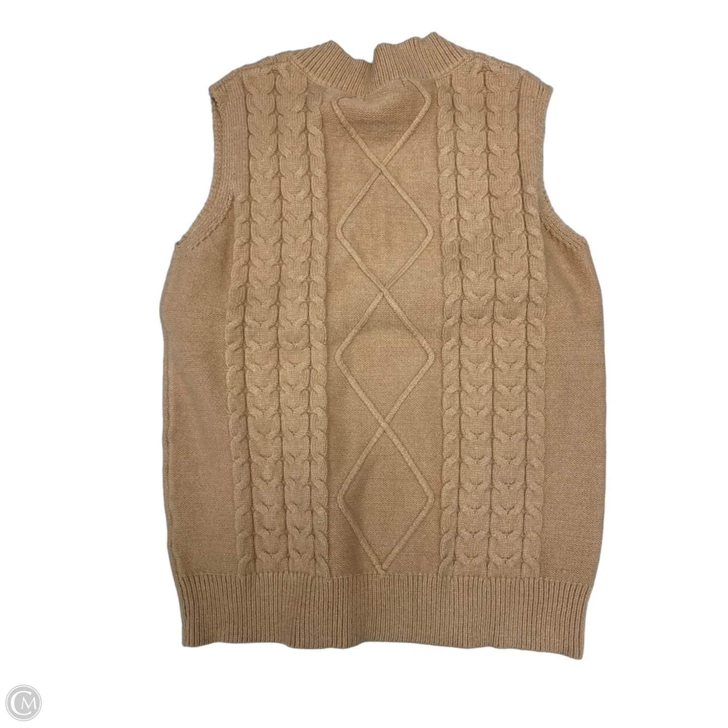Vest Sweater By Clothes Mentor In Tan, Size: S