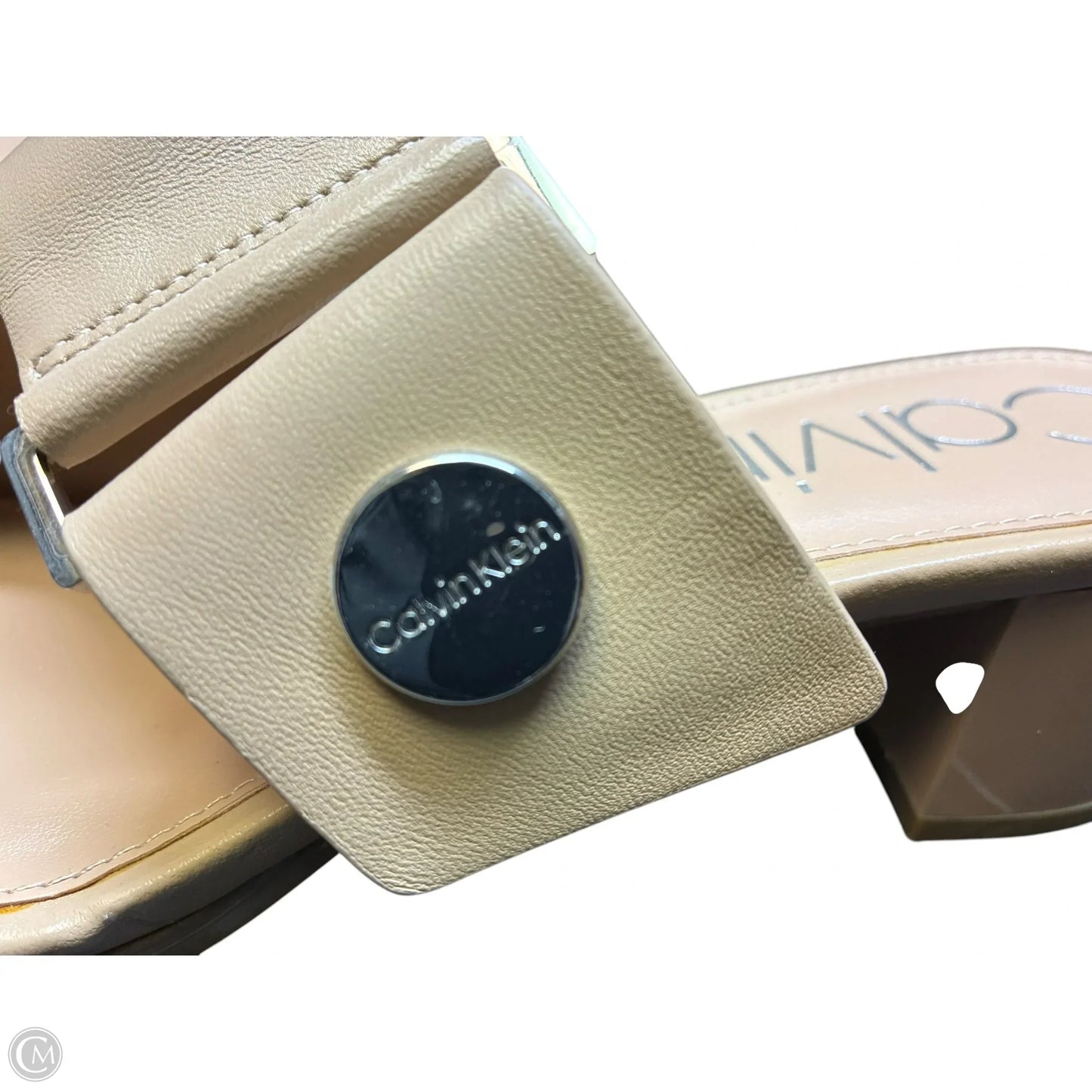 Sandals Heels Block By Calvin Klein In Tan, Size: 8.5