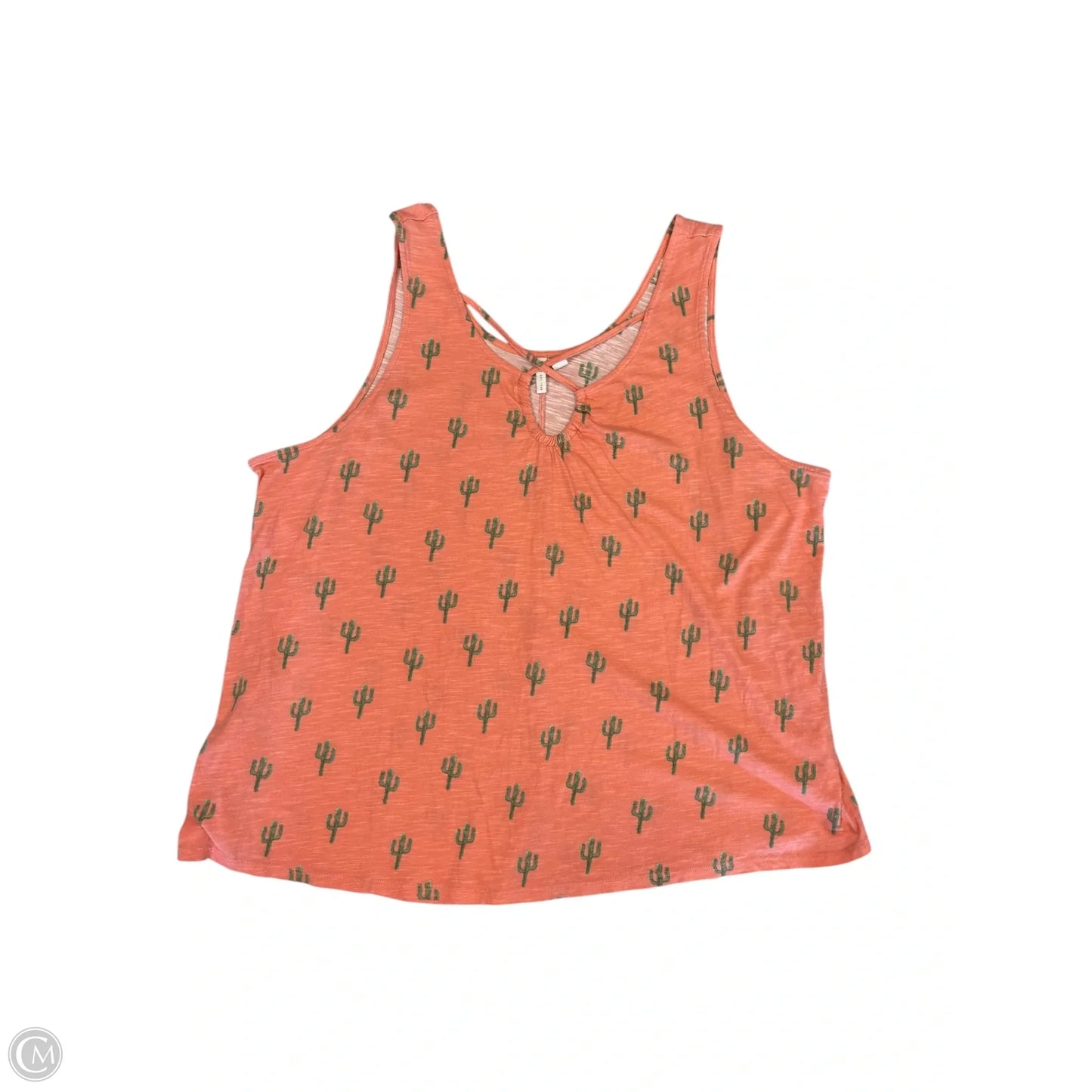 Top Sleeveless By Cato In Peach, Size: 2x