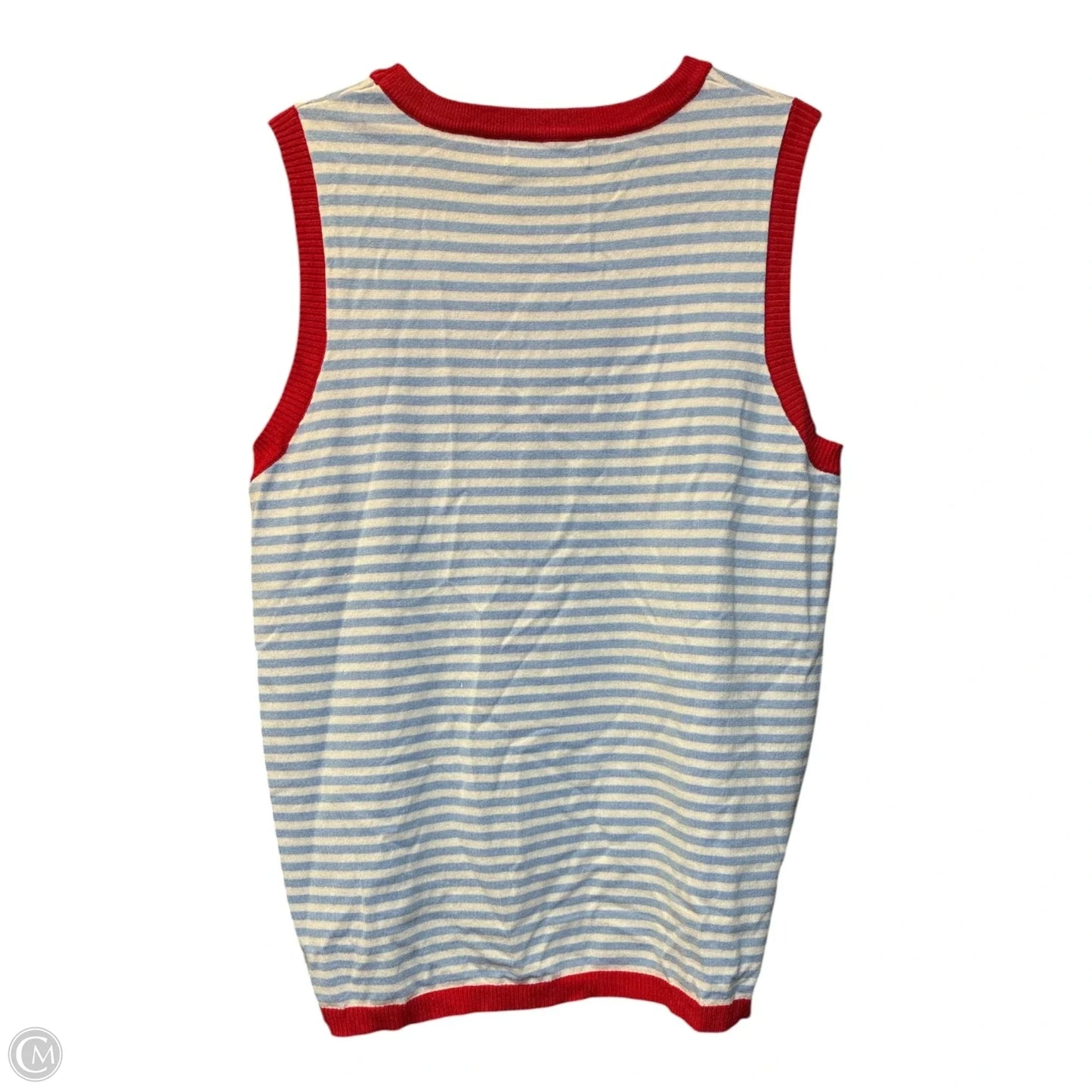 Vest Sweater By Dokotoo In Blue Red & White, Size: Xl