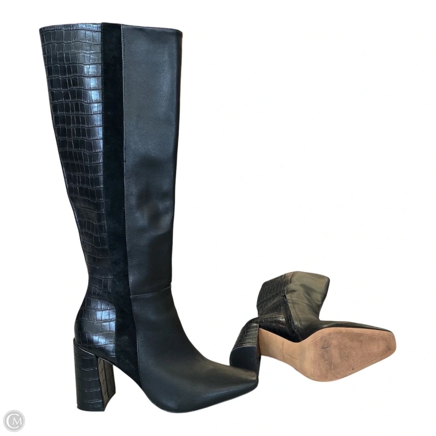 Boots Mid-calf Heels By Chelsea And Violet In Black, Size: 8.5