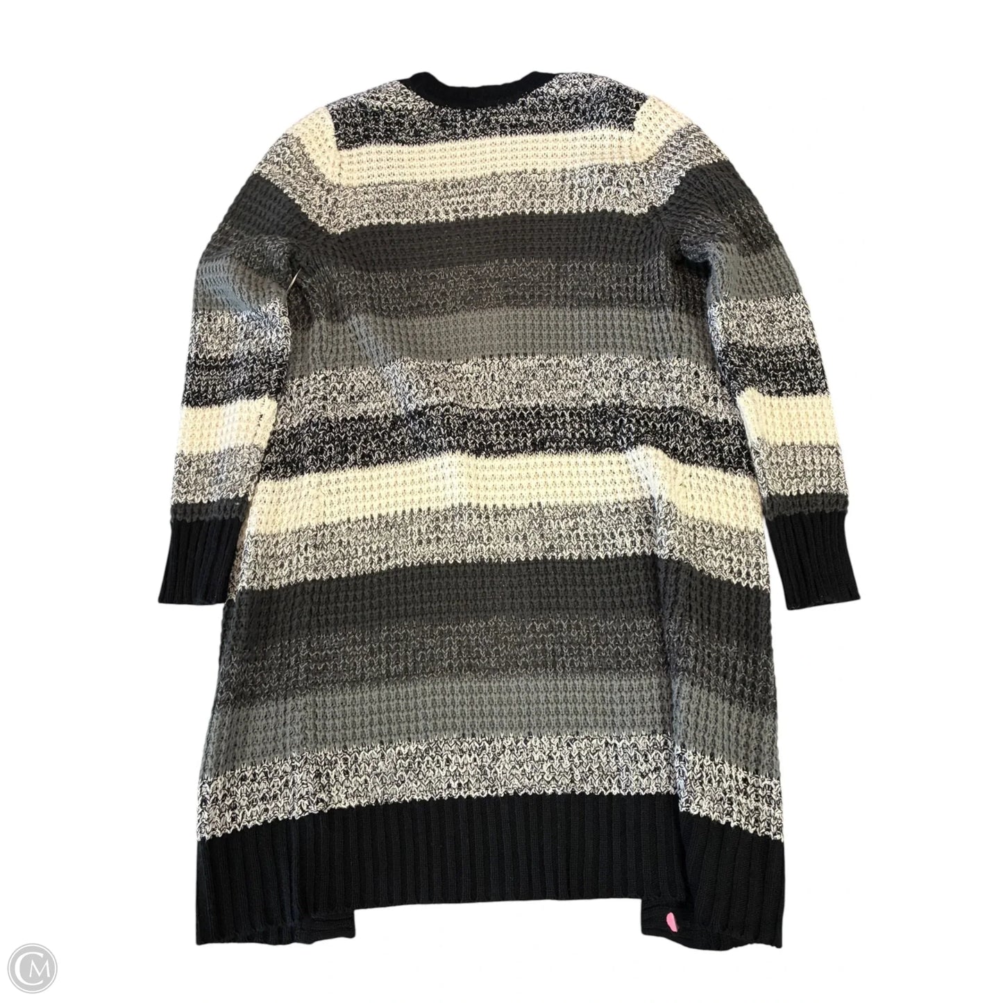 Sweater Cardigan By Bobbie Brooks In Black & Grey, Size: M