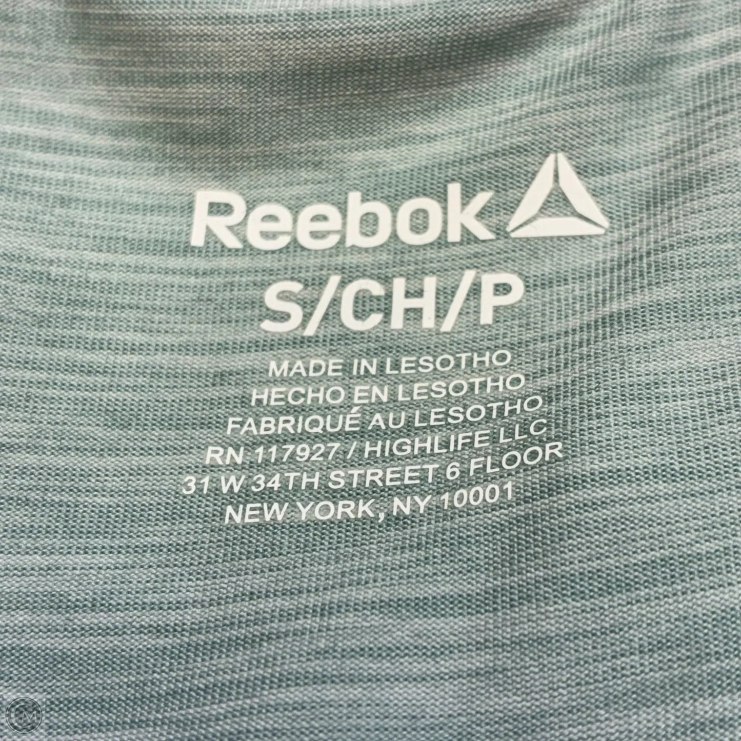 Athletic Top Short Sleeve By Reebok In Green, Size: S