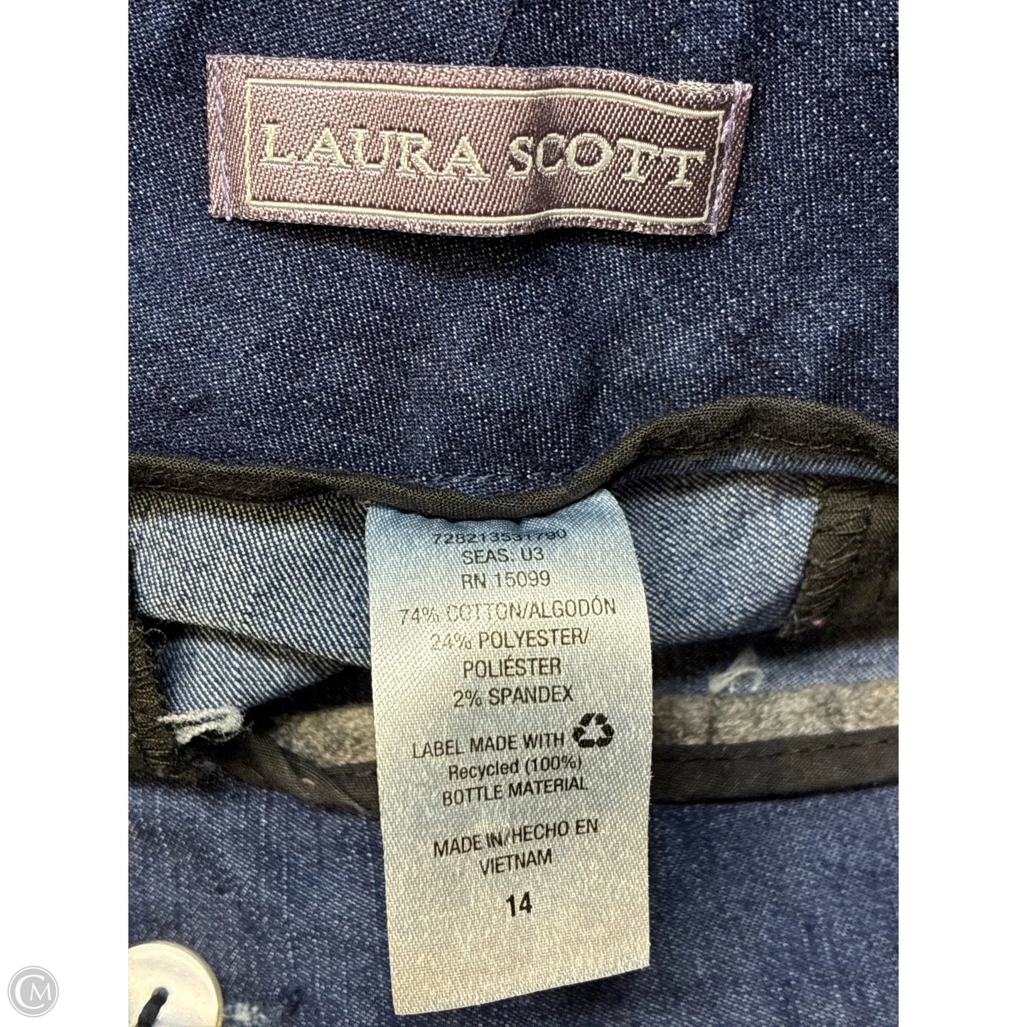 Shorts By Laura Scott In Blue Denim, Size: 14