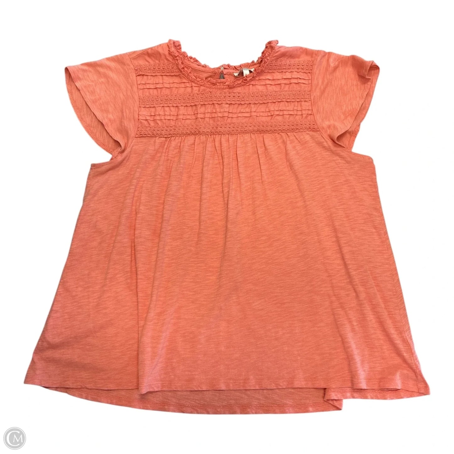 Top Short Sleeve By Ella Moss In Orange, Size: L