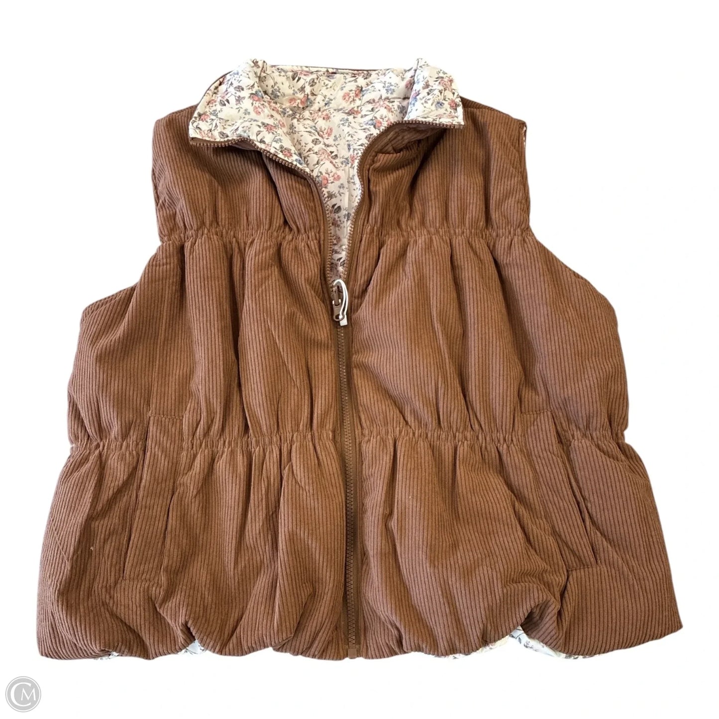 Vest Puffer & Quilted By Cmf In Brown, Size: 2x