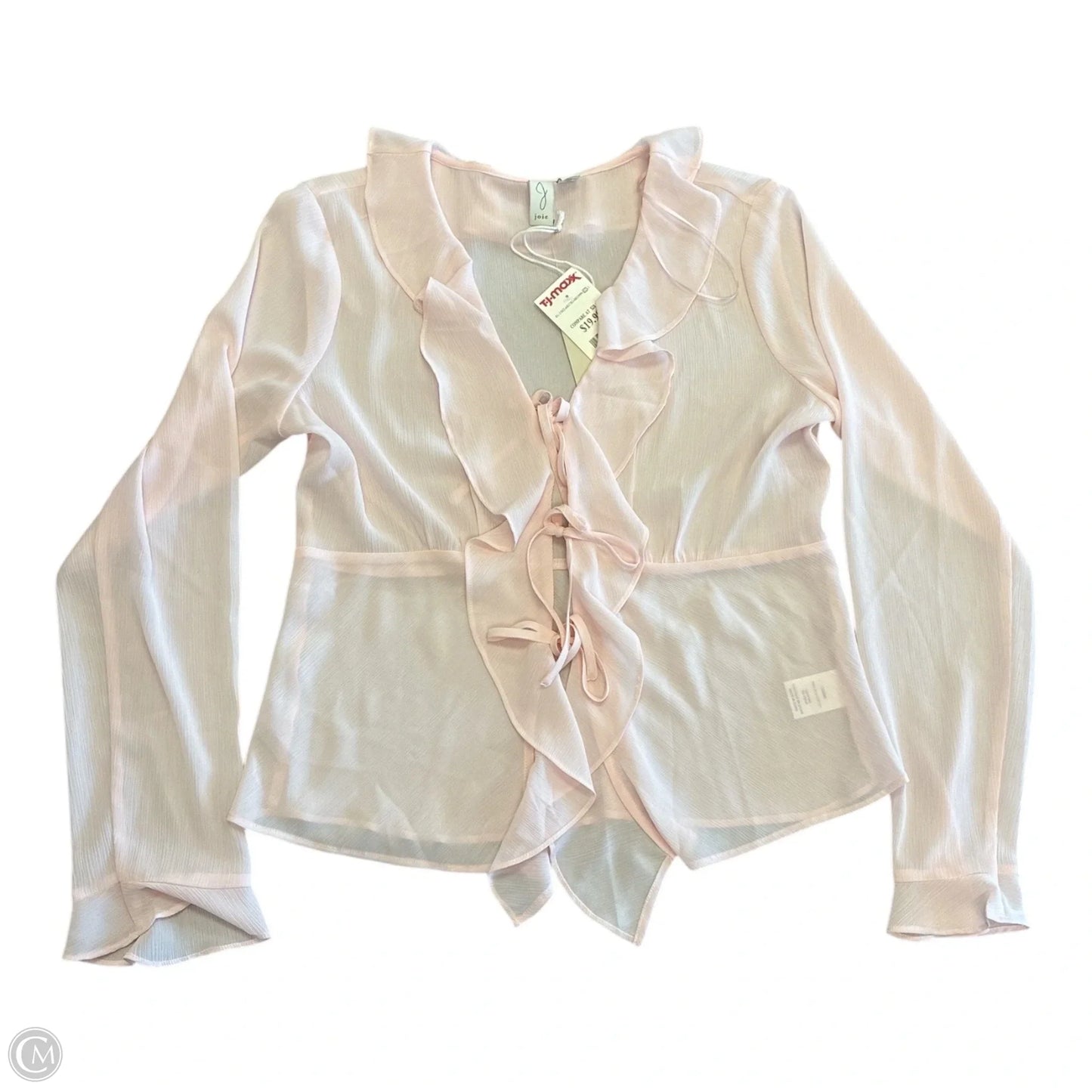 Blouse Long Sleeve By Joie In Pink, Size: M