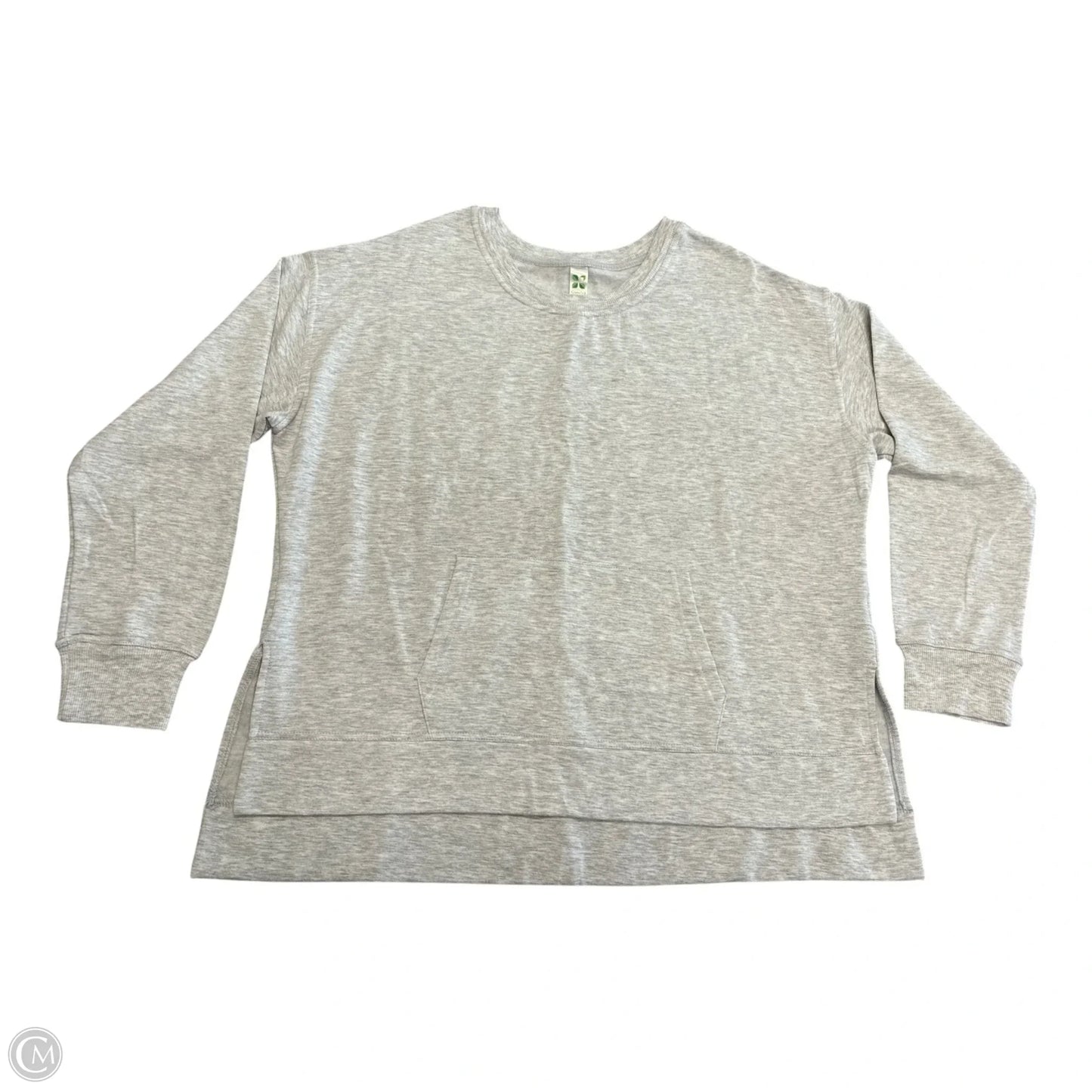 Sweatshirt Crewneck By Green Tea In Grey, Size: Xxl
