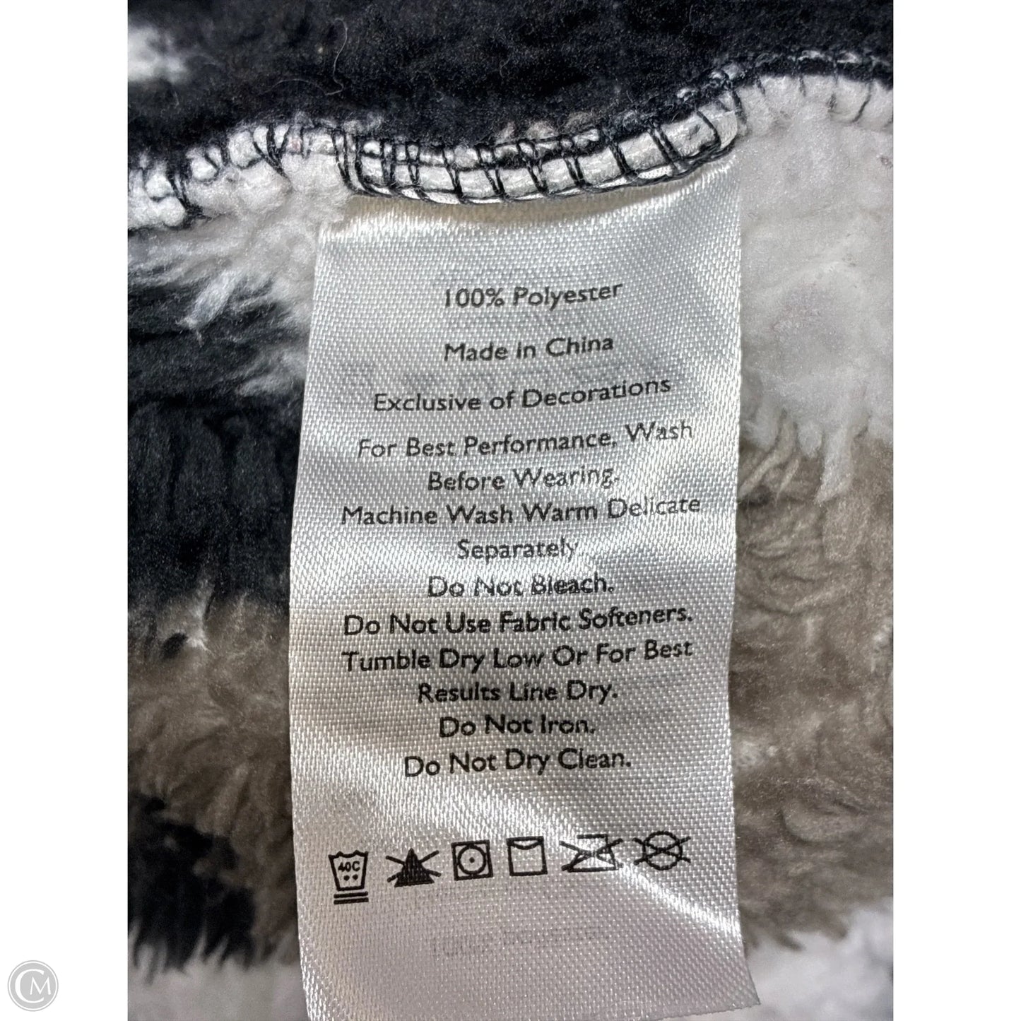 Jacket Fleece By Eddie Bauer In Black & Grey, Size: Xs