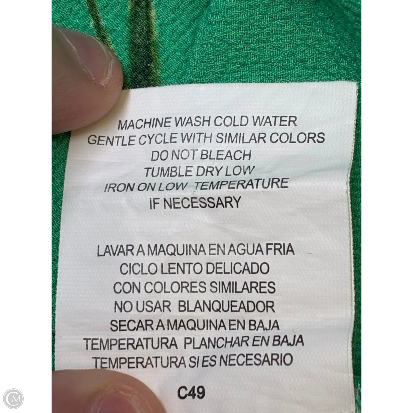Top Short Sleeve Basic By Auw In Green, Size: L