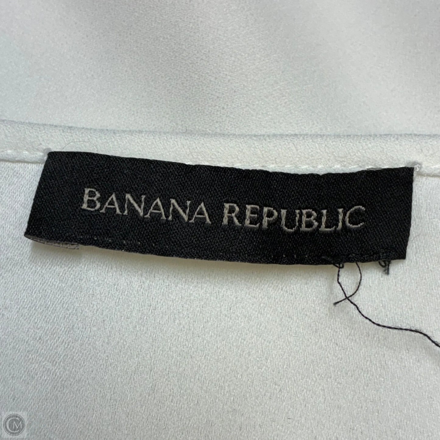 Blouse Short Sleeve By Banana Republic In White, Size: M