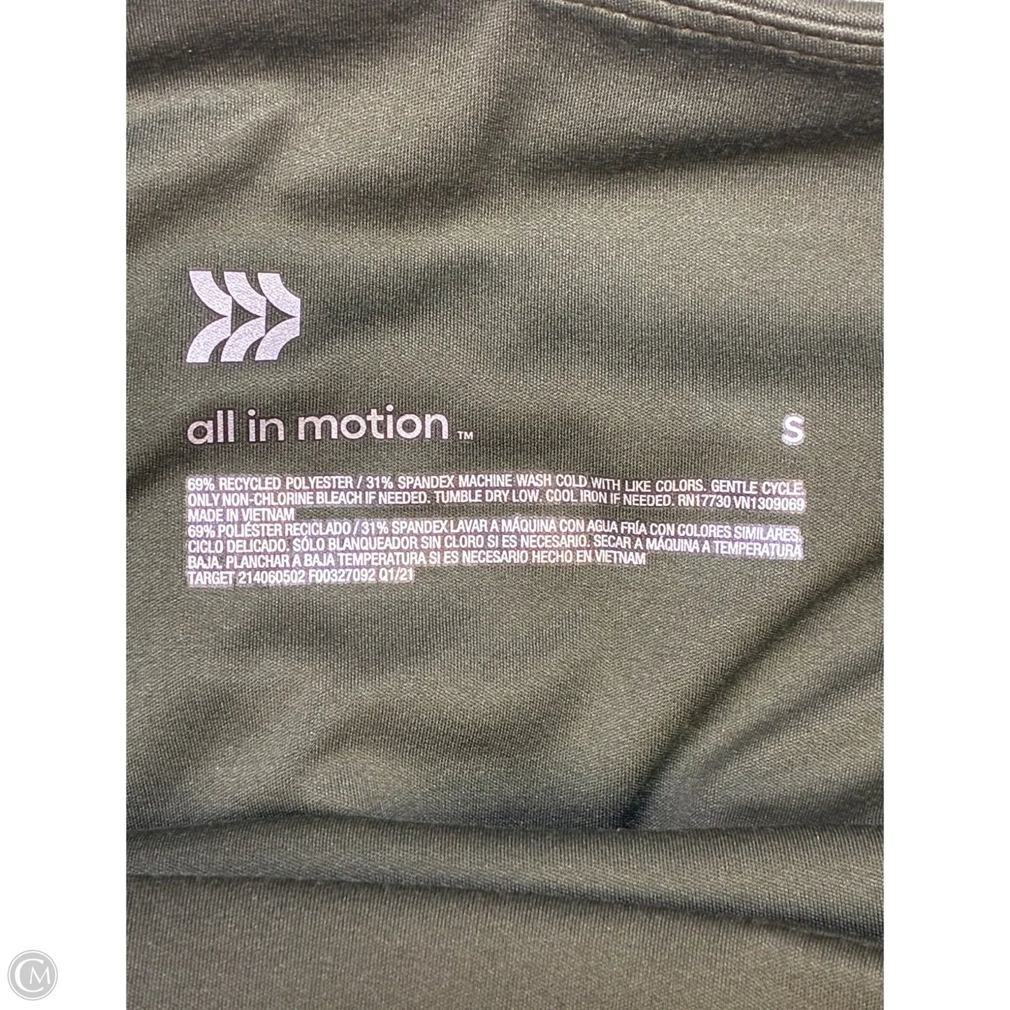 Athletic Leggings By All In Motion In Green, Size: S