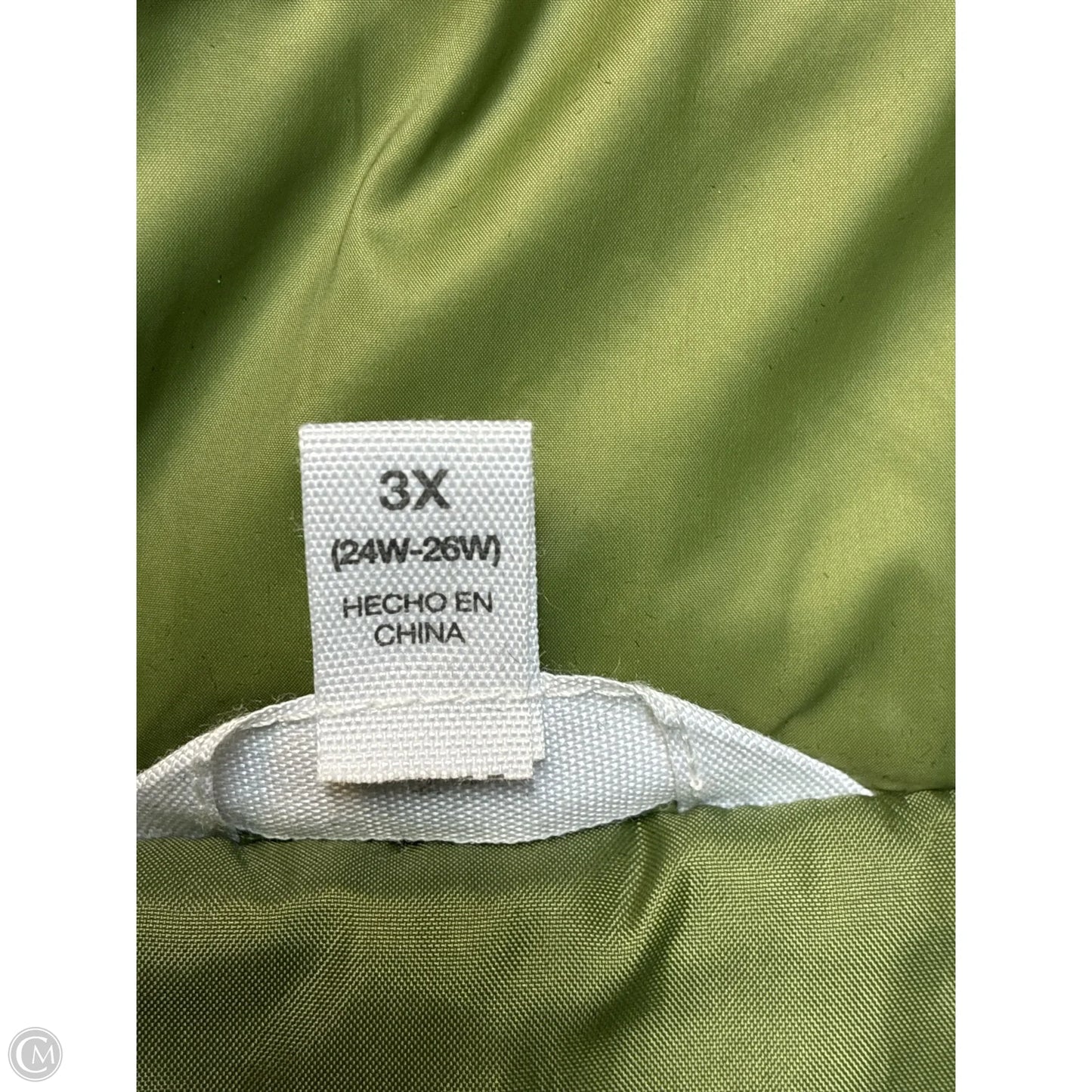 Coat Puffer & Quilted By Time And Tru In Green, Size: 3x
