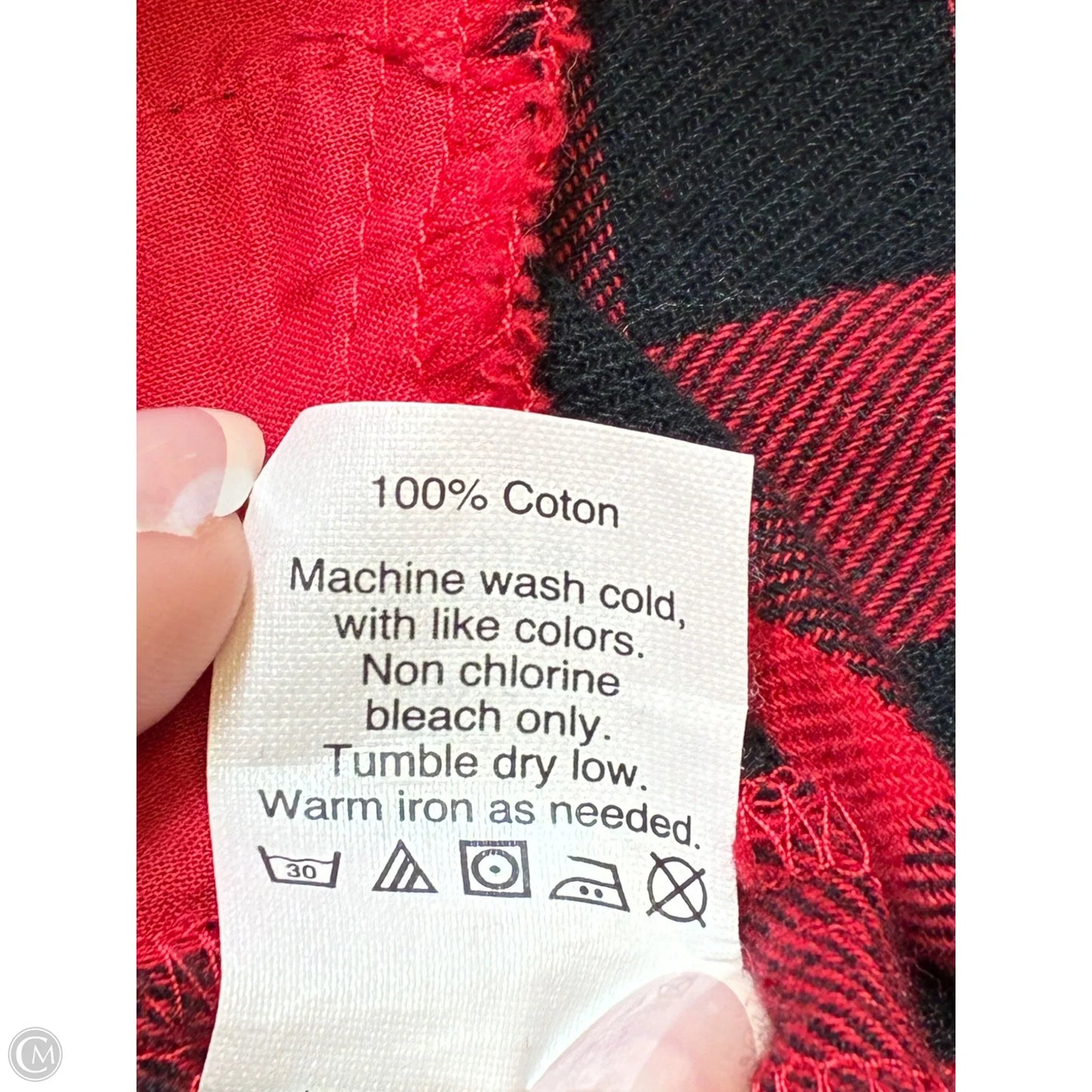 Top Long Sleeve By Madewell In Plaid Pattern, Size: M