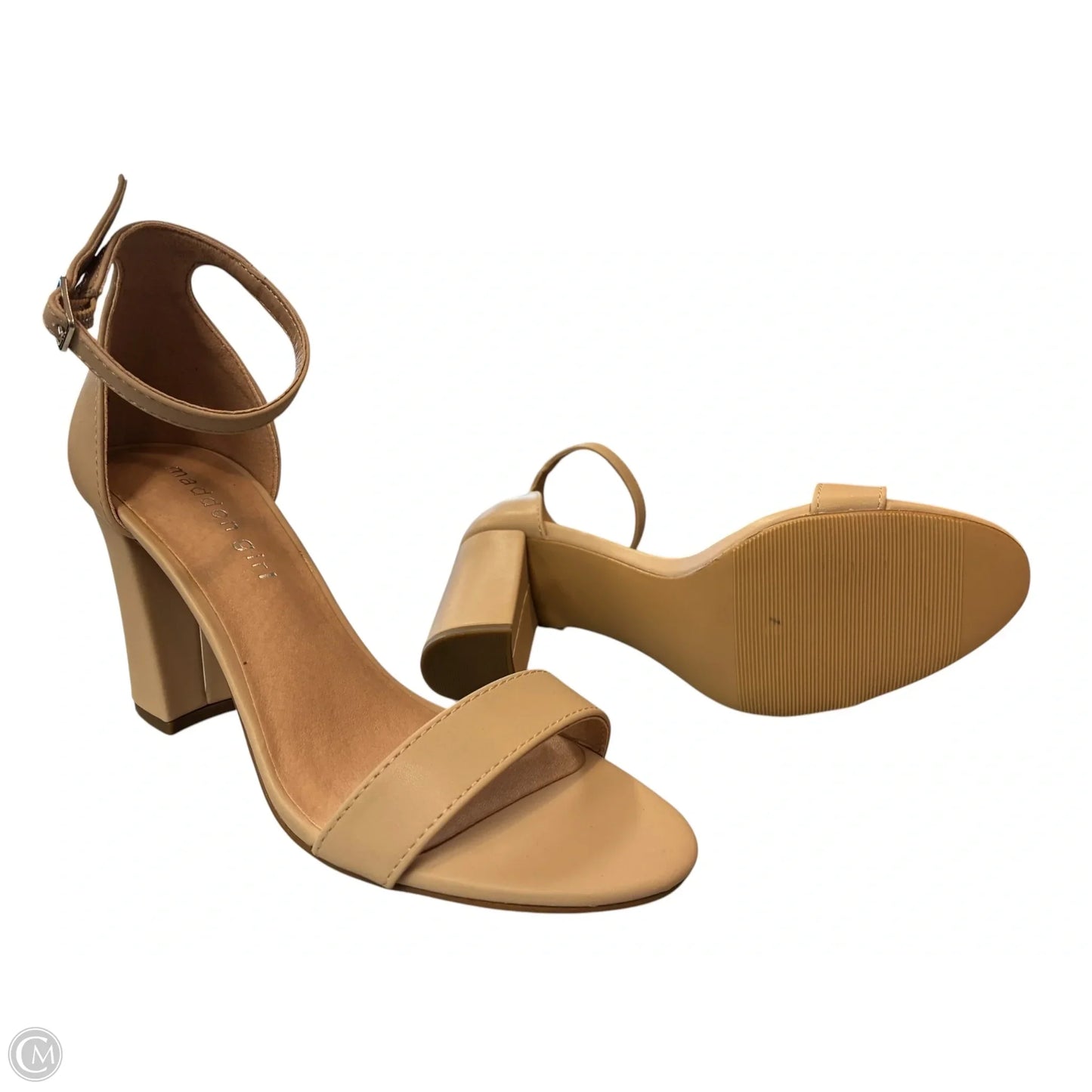 Sandals Heels Block By Madden Girl In Cream, Size: 6.5