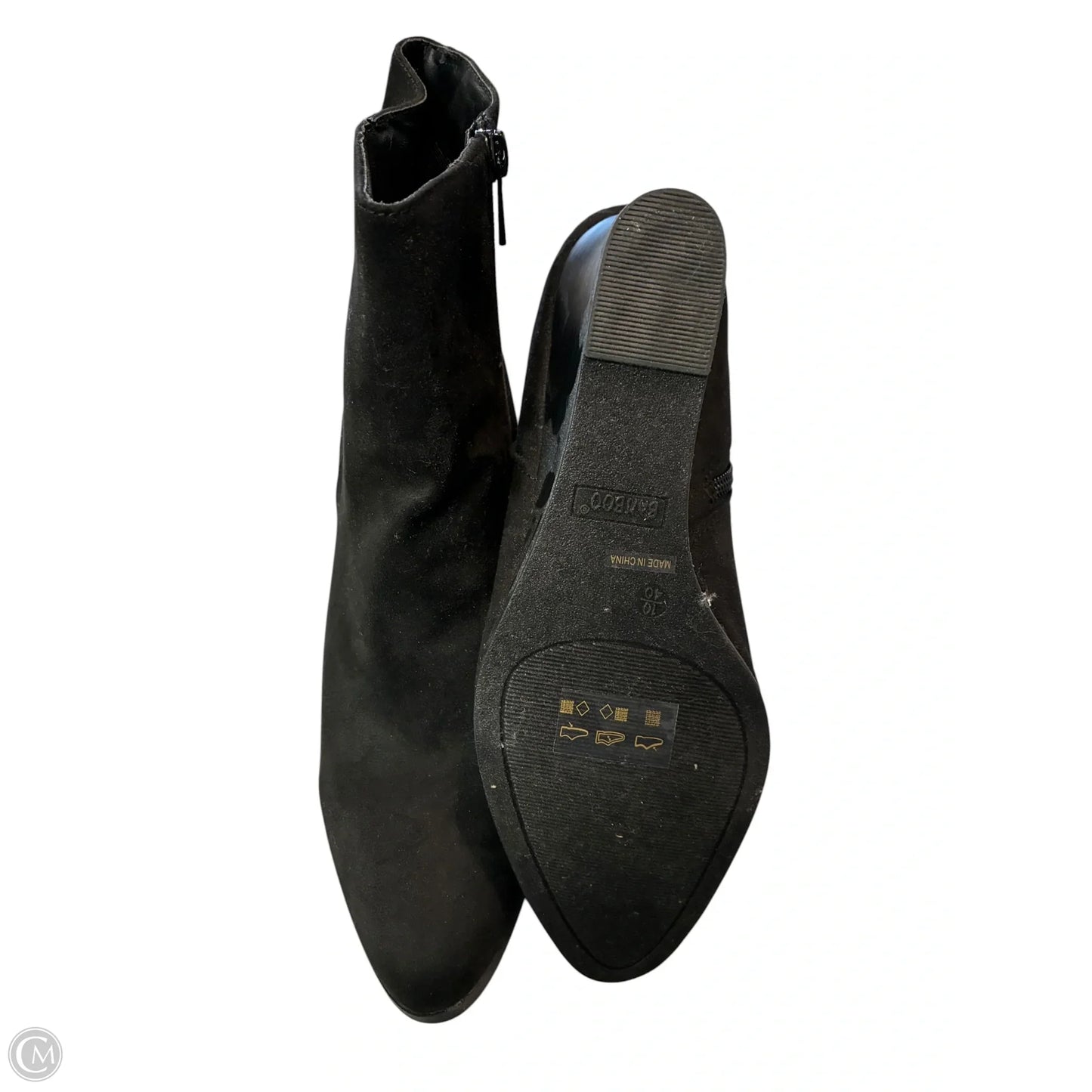 Boots Ankle Heels By Bamboo In Black, Size: 10
