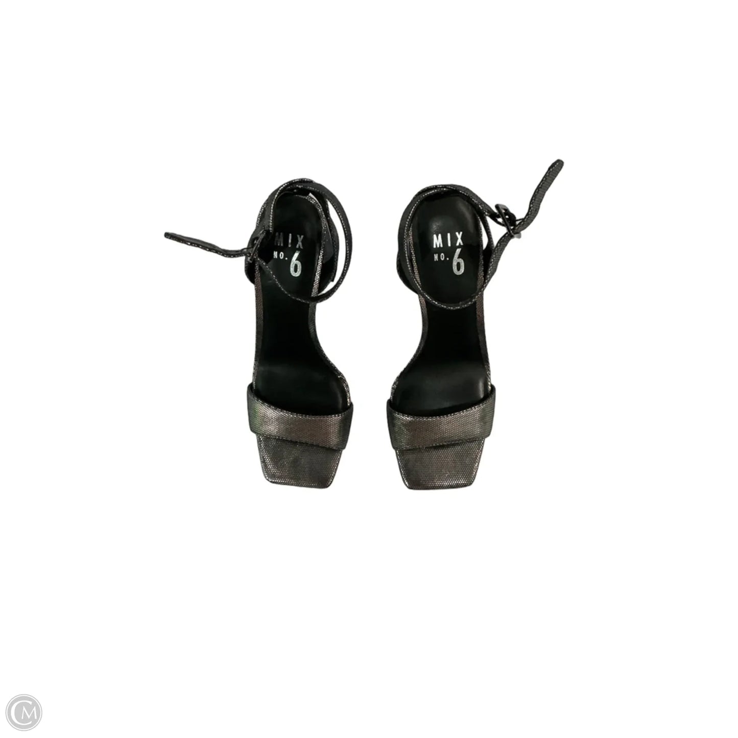 Shoes Heels Block By Mix No 6 In Silver, Size: 6.5