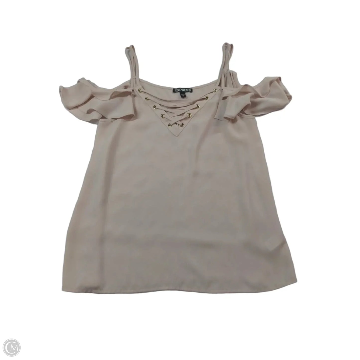 Top Short Sleeve By Express In Pink, Size: Xs