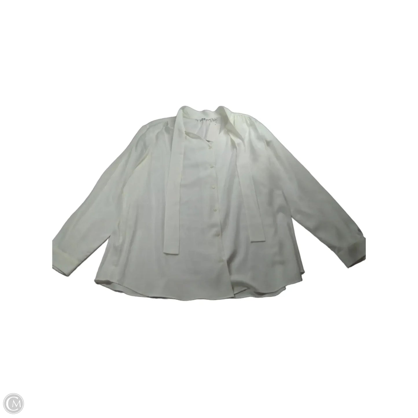 Top Long Sleeve By Uniqlo In White, Size: L