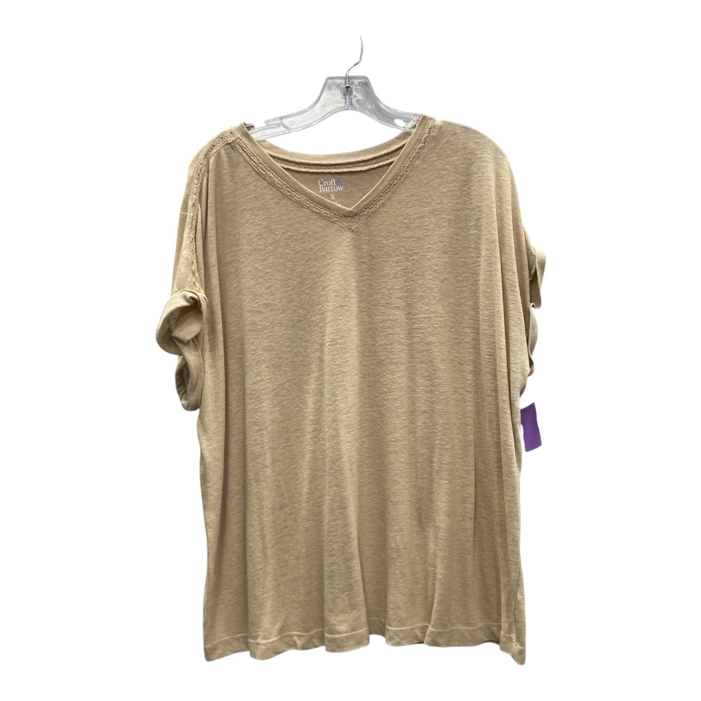Top Ss By Croft And Barrow In Tan, Size:1X