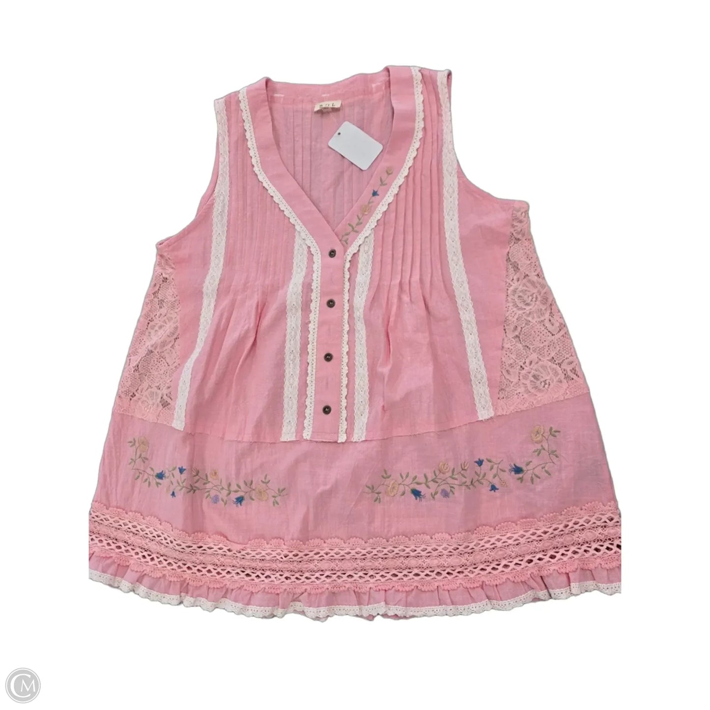 Top Sleeveless By Pol In Pink, Size: L