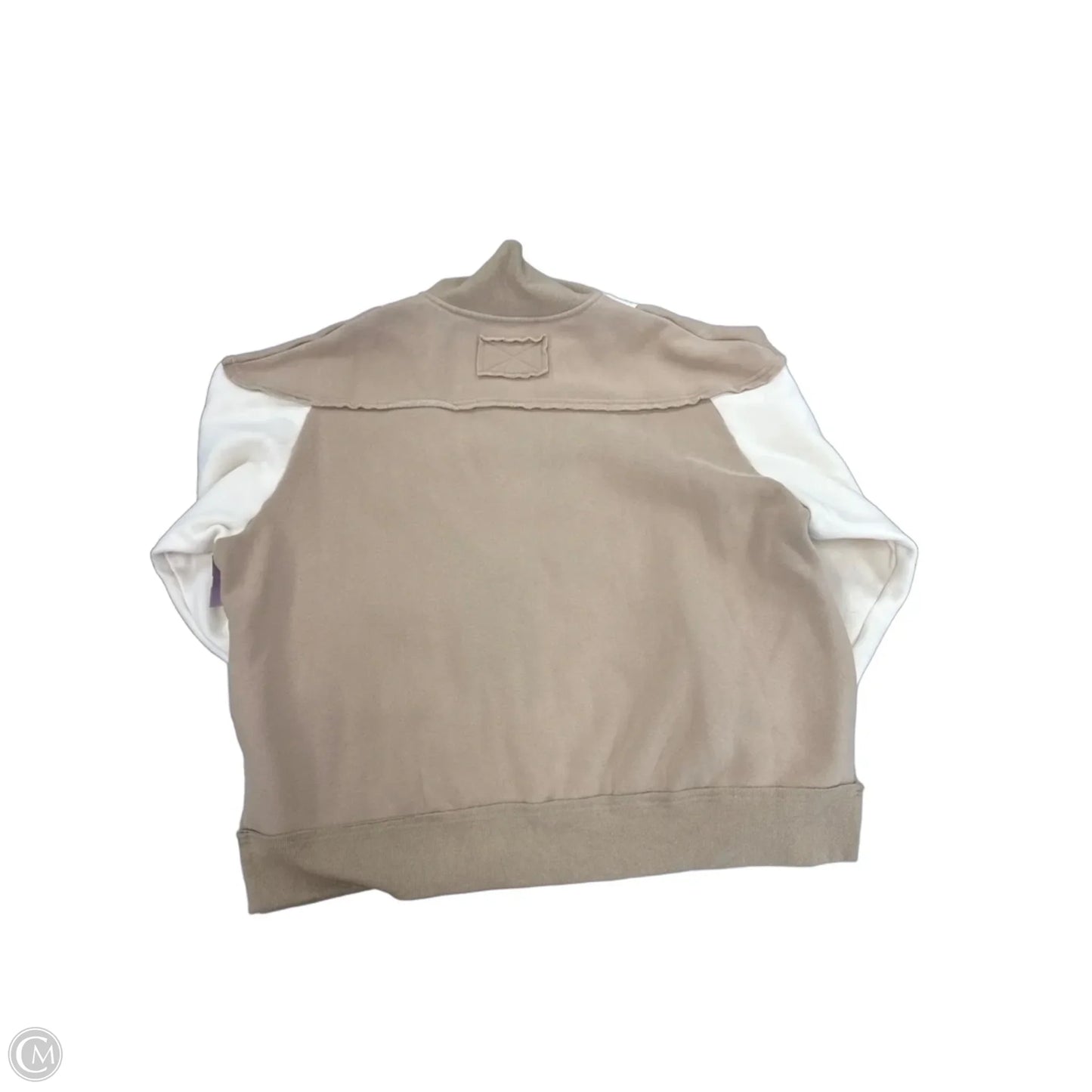 Sweatshirt Collar By Chicsoul In Brown & Cream, Size: 1x