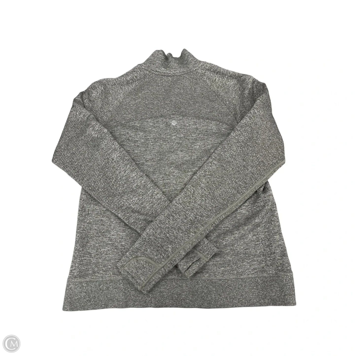 Athletic Top Long Sleeve Collar By Lululemon In Grey, Size: S
