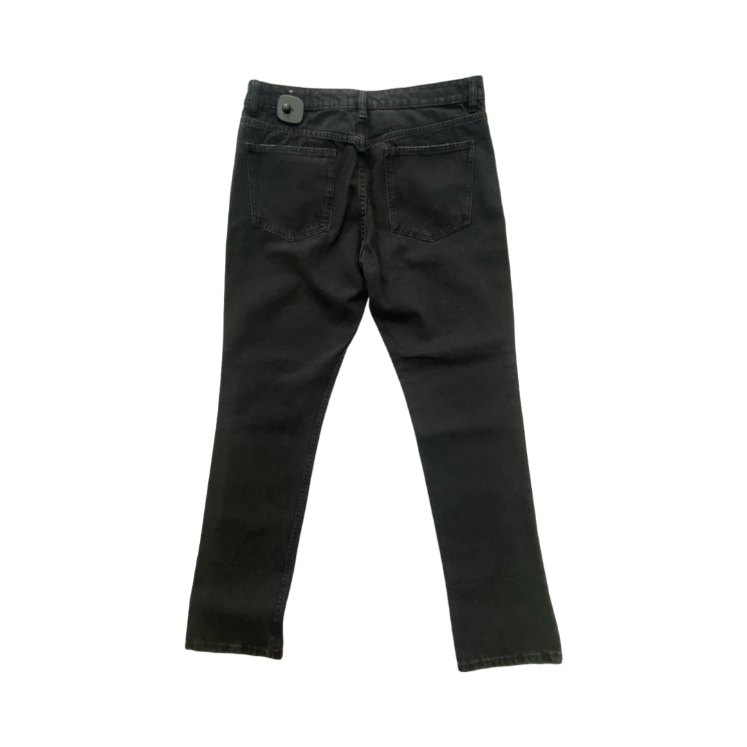 Jeans Straight By Zara In Black Denim, Size:10