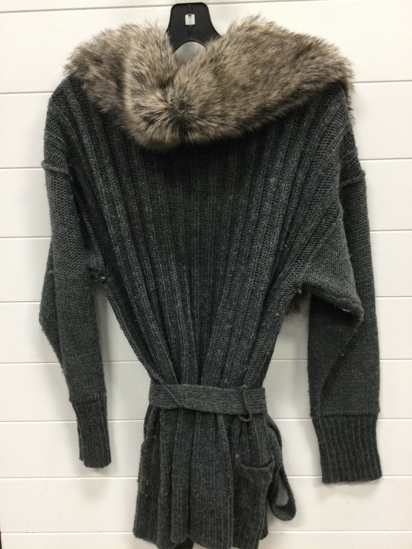 Sweater Cardigan By Dkny In Grey, Size:Xl