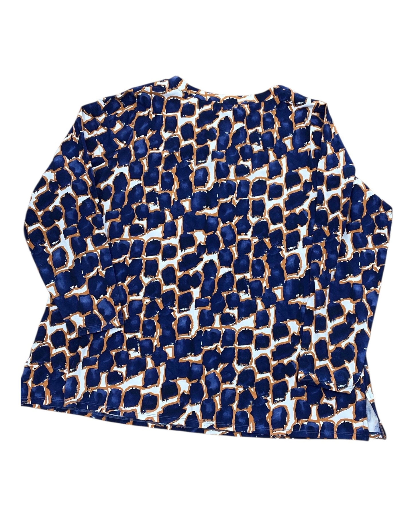 Top Ls By Clothes Mentor In Blue & White, Size:1X