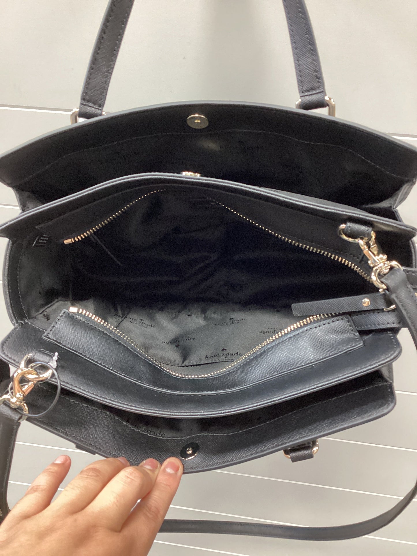 Handbag Designer By Kate Spade In Black, Size:Medium