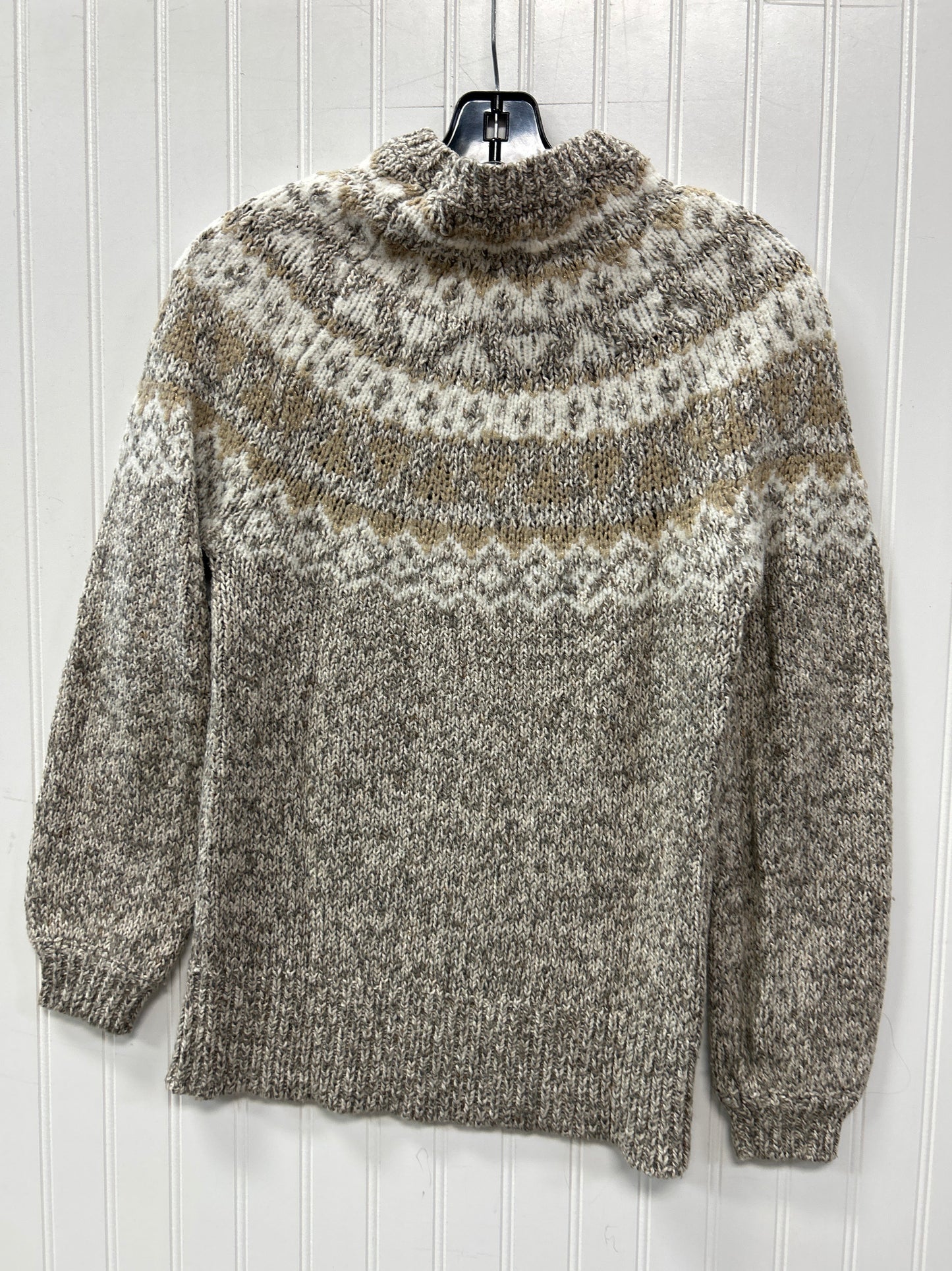 Sweater By Loft In Cream & Grey, Size:S
