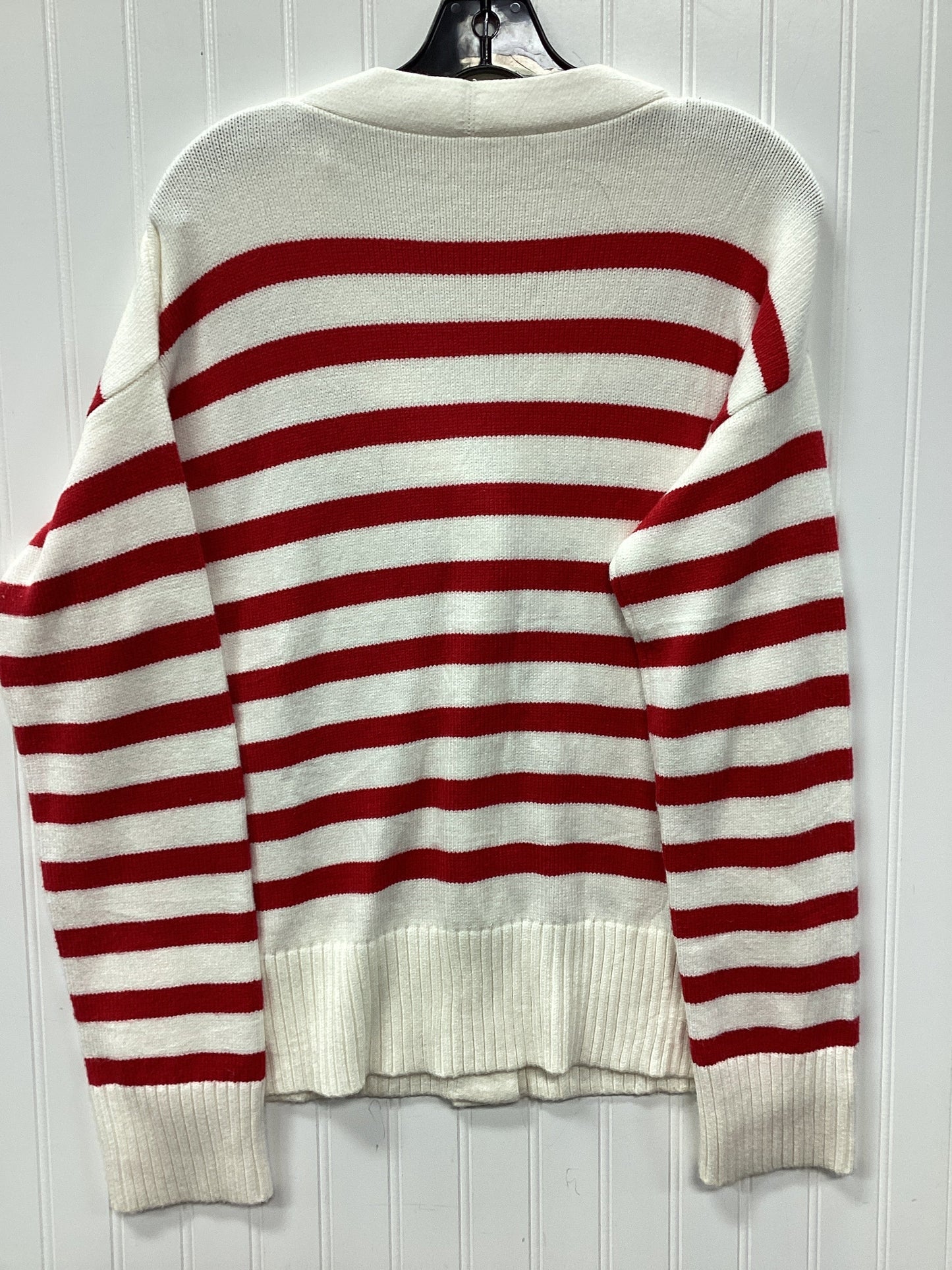 Sweater By Clothes Mentor In Red & White, Size:M
