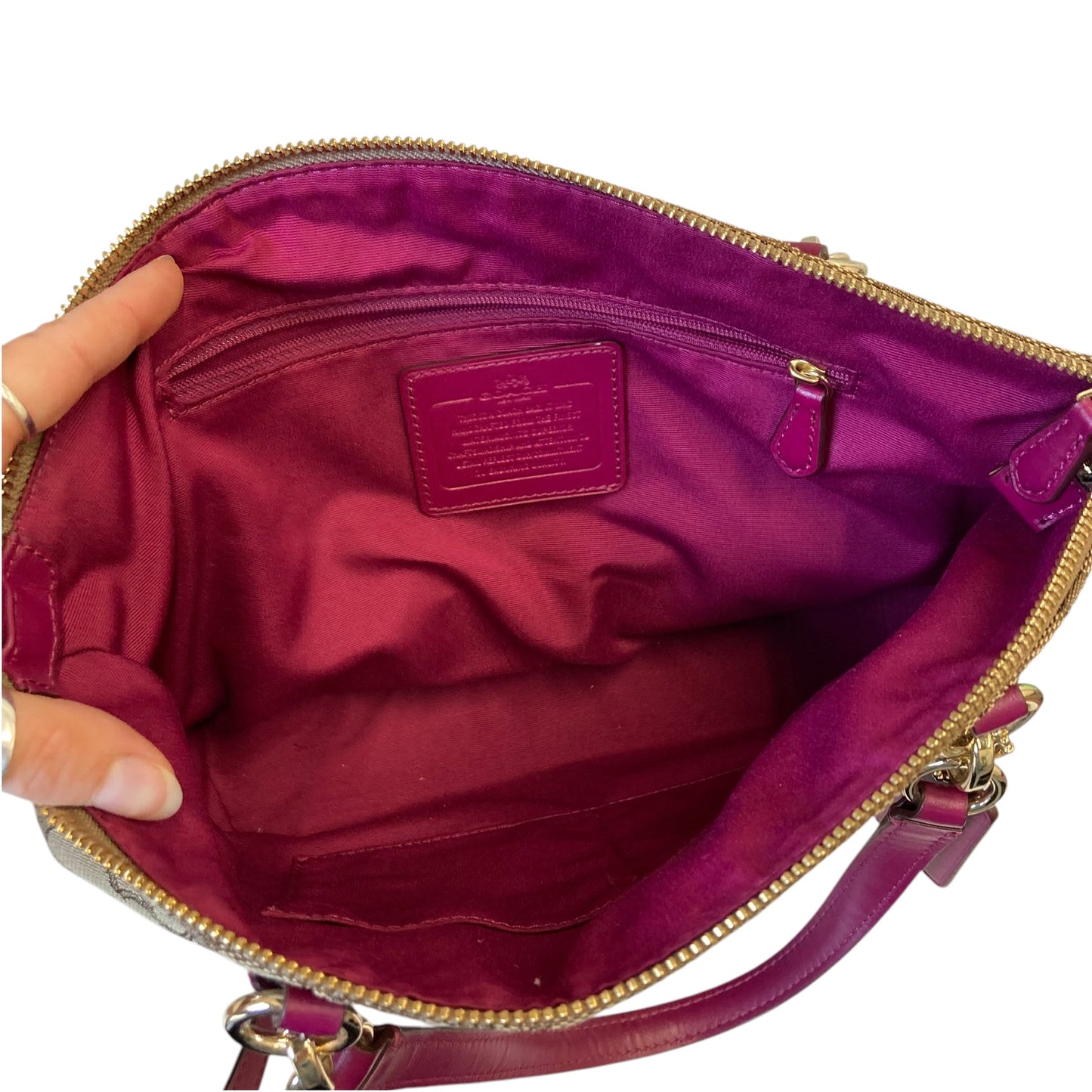 Handbag Designer By Coach In Brown, Size:Medium